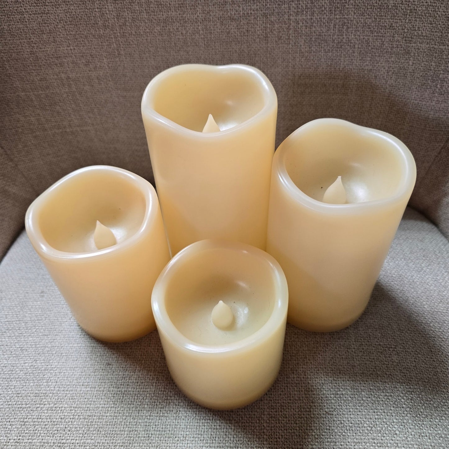 Flameless LED Candles Indoor Outdoor Plastic, Battery-Operated, Set of 4 Pillar