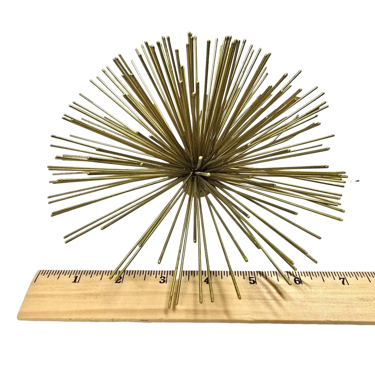 Two's Company Atomic Starburst Wall Art Set of 2 MCM Style Gold Urchin Brass