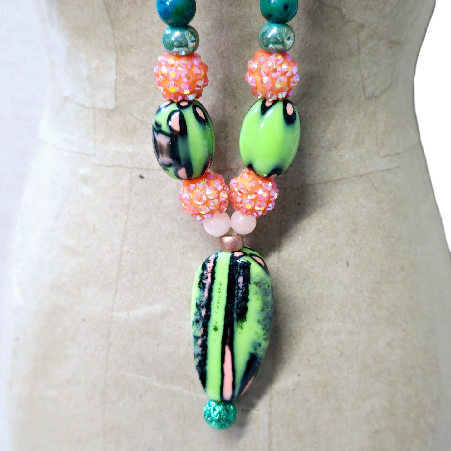 * Colorful Hand-Crafted Stretch Beaded Necklace