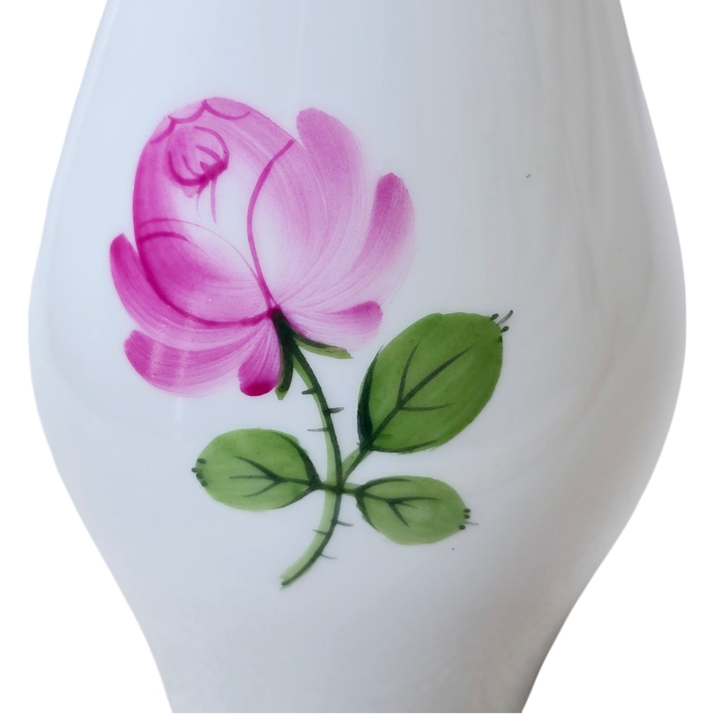 Vintage Augarten Wien Austria Vienna Rose Hand-painted Bud Vase