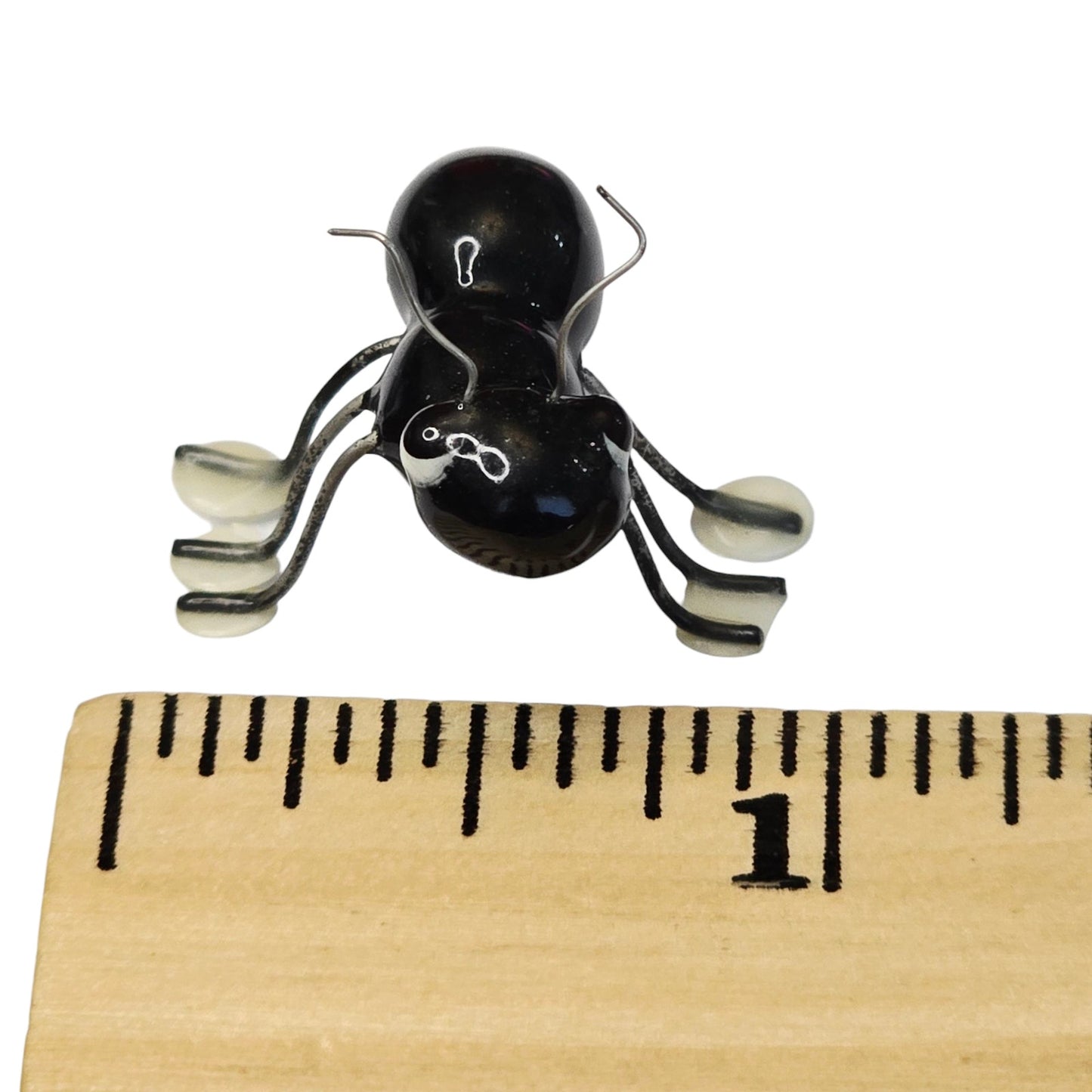 Hagen Renaker Miniature Porcelain Ant with Wire Legs, Vintage Black Ant Figurine