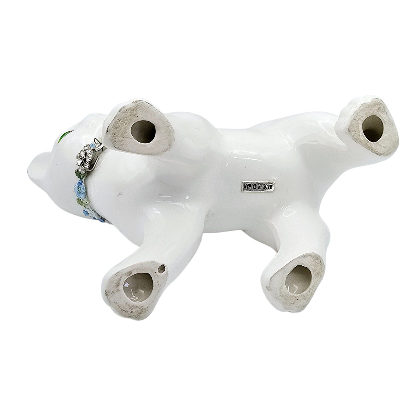 Vintage Porcelain White Cat Figurine Made in Taiwan