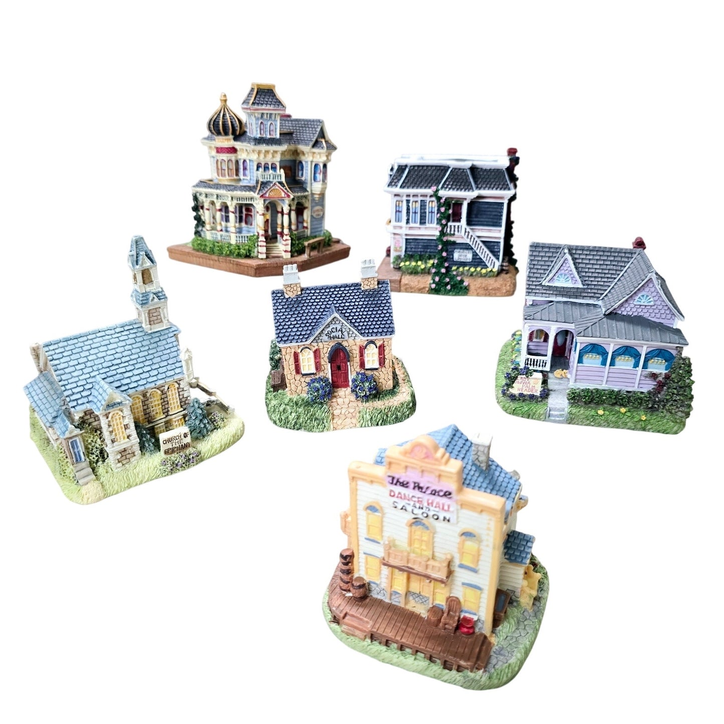 Lot of 6 Liberty Falls Americana Collection Social Buildings Christmas Village