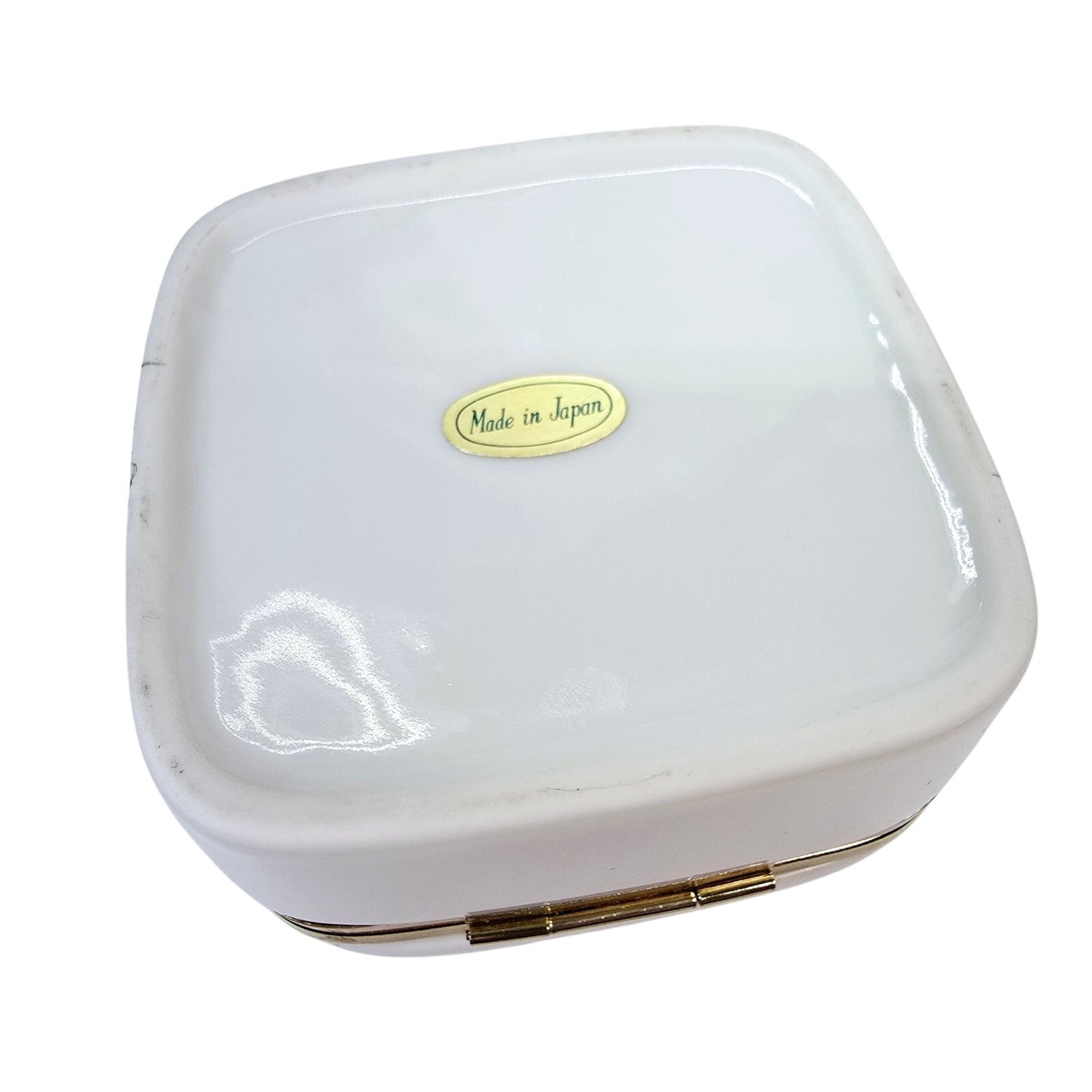 Rounded Square Floral Trinket Box Made in Japan
