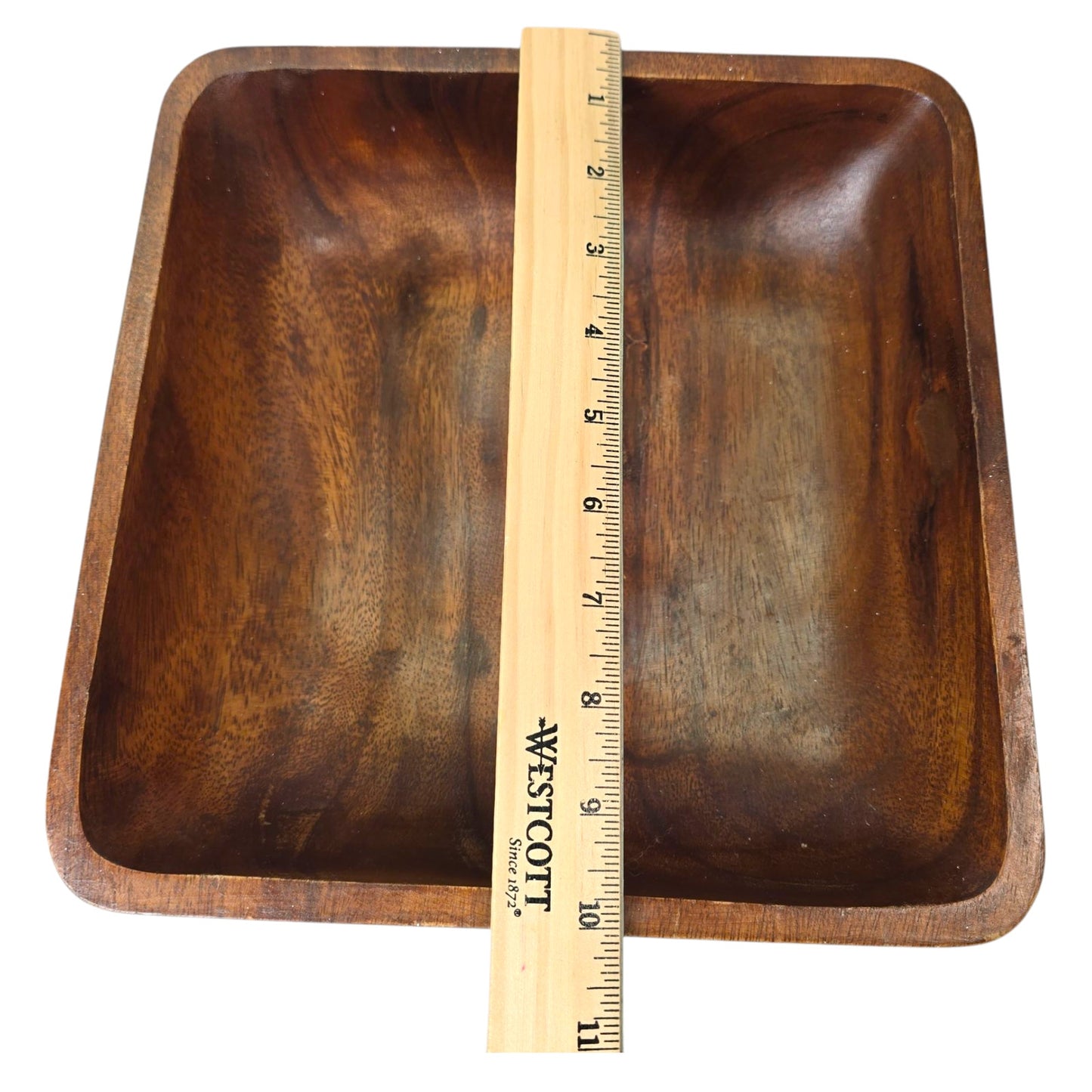 Vintage Square-Shaped Serving Bowl, Wooden Salad Bowl / Serving Tray