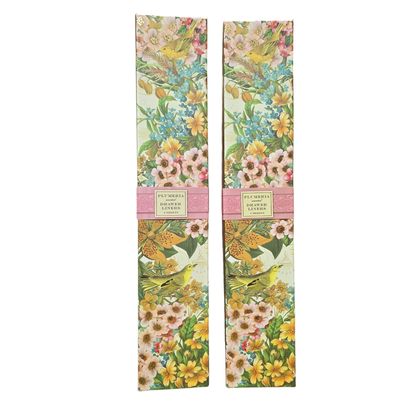 Set of 2 Open Box Punch Studio Plumeria Scented Drawer Liner Sheets 2 Boxes and 6 Liners