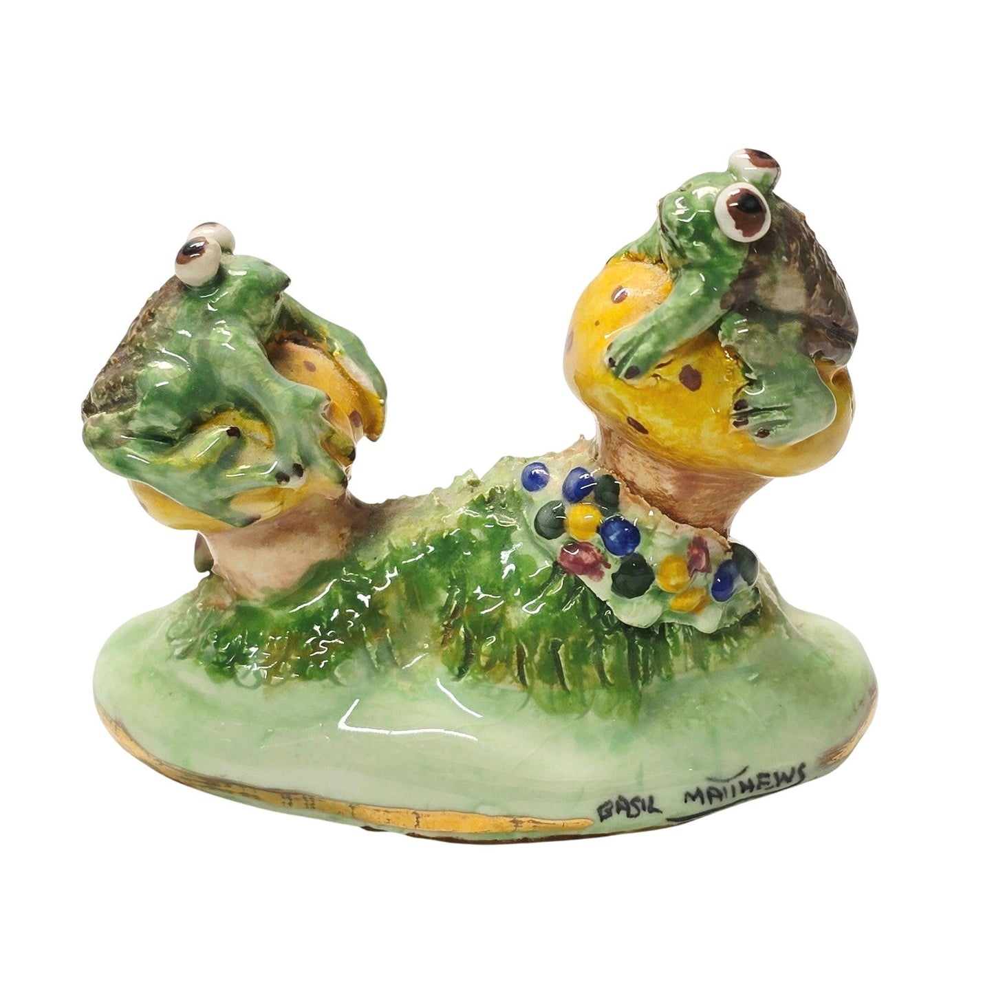 Basil Matthews Frogs on Mushrooms Figurine
