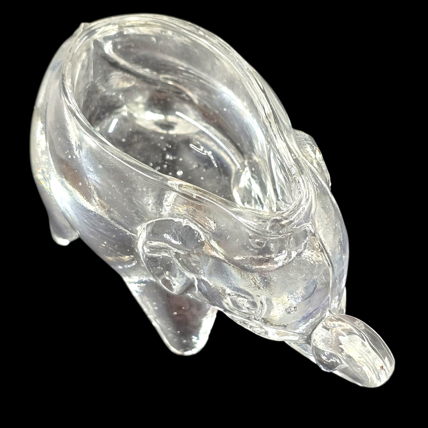 (Reserved for Customer) Vintage Pressed Glass Elephant Trinket / Salt Cellar