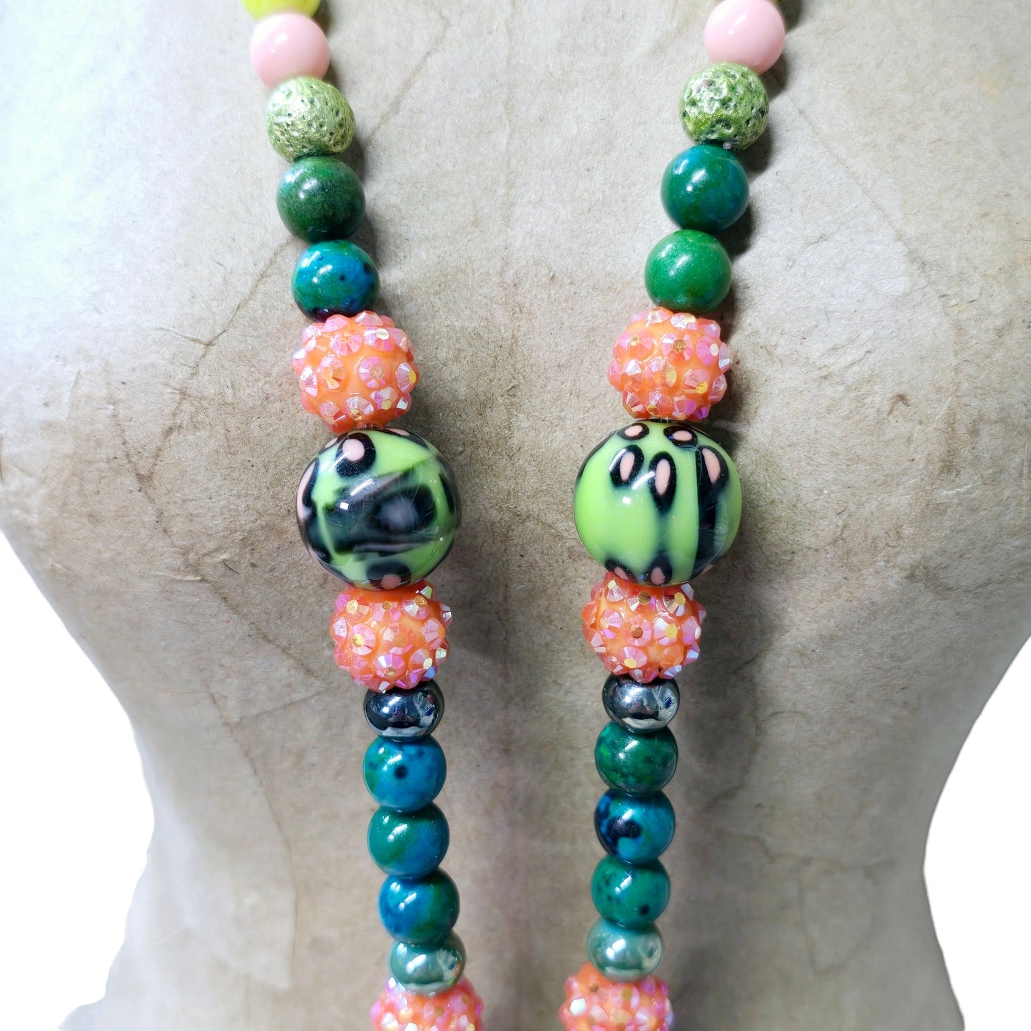 * Colorful Hand-Crafted Stretch Beaded Necklace