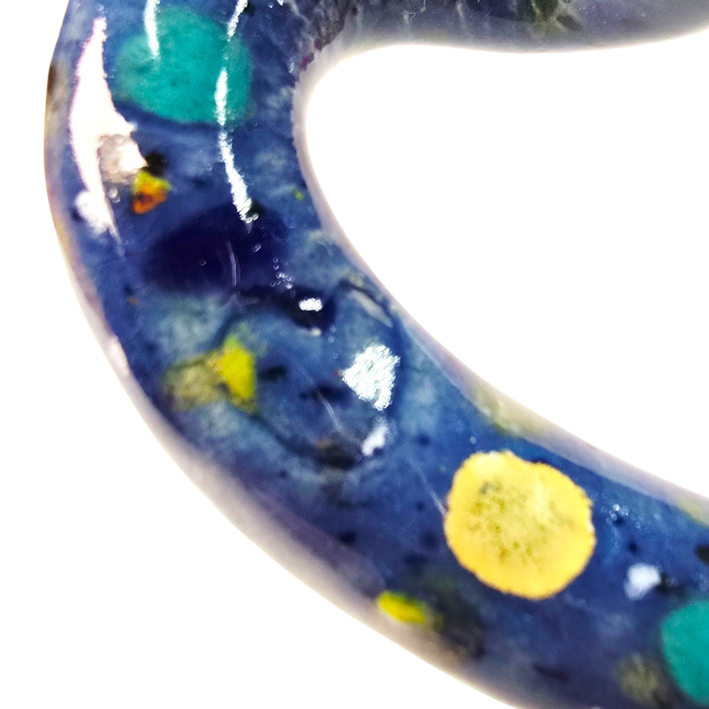 Adorable Worm Garden Stake Blue Pottery Worm Stake Whimsical Colorful Unique