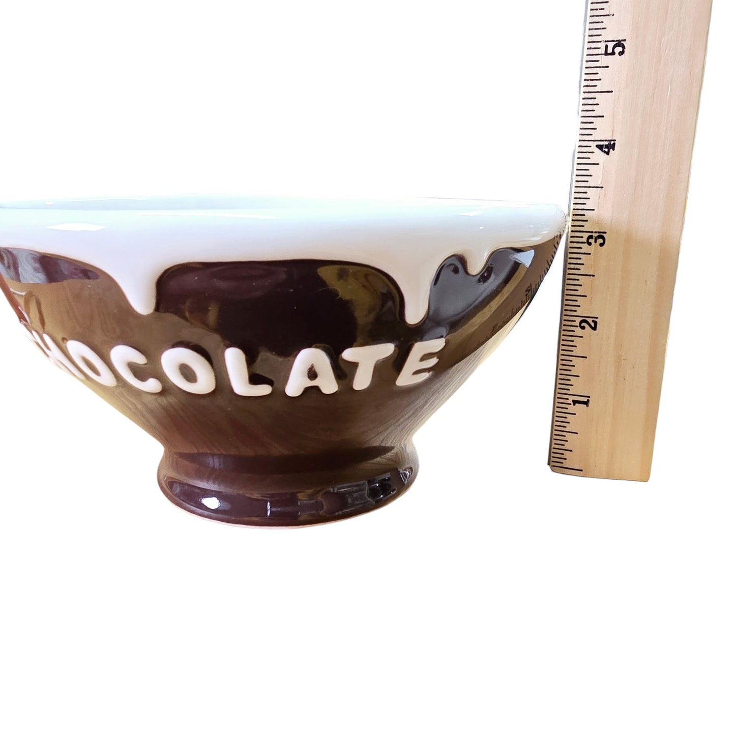 Set of 3 Pottery Barn CHOCOLATE Ice Cream Dessert Bowls, Sundae Toppings Serving Bowls