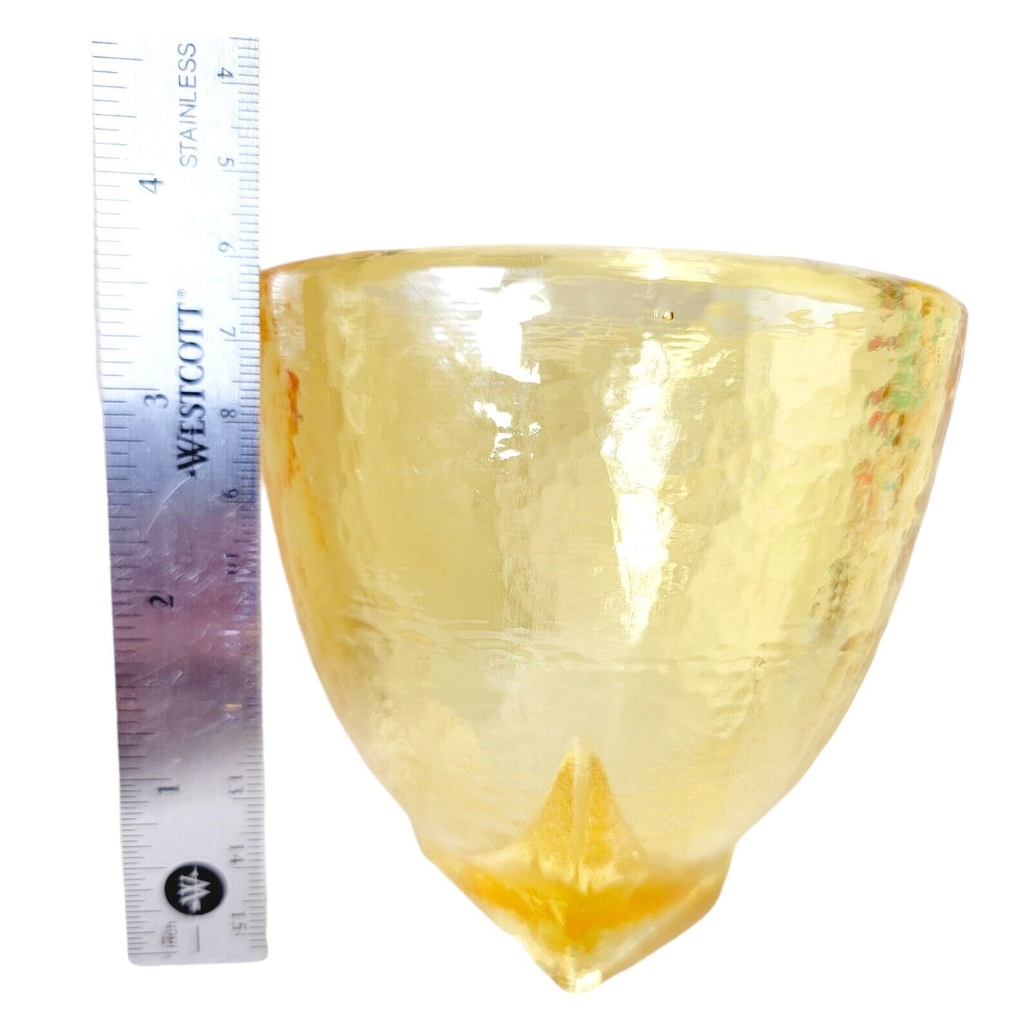Fire and Light Citrus Yellow Recycled Glass Footed Jar Votive, Fire & Light