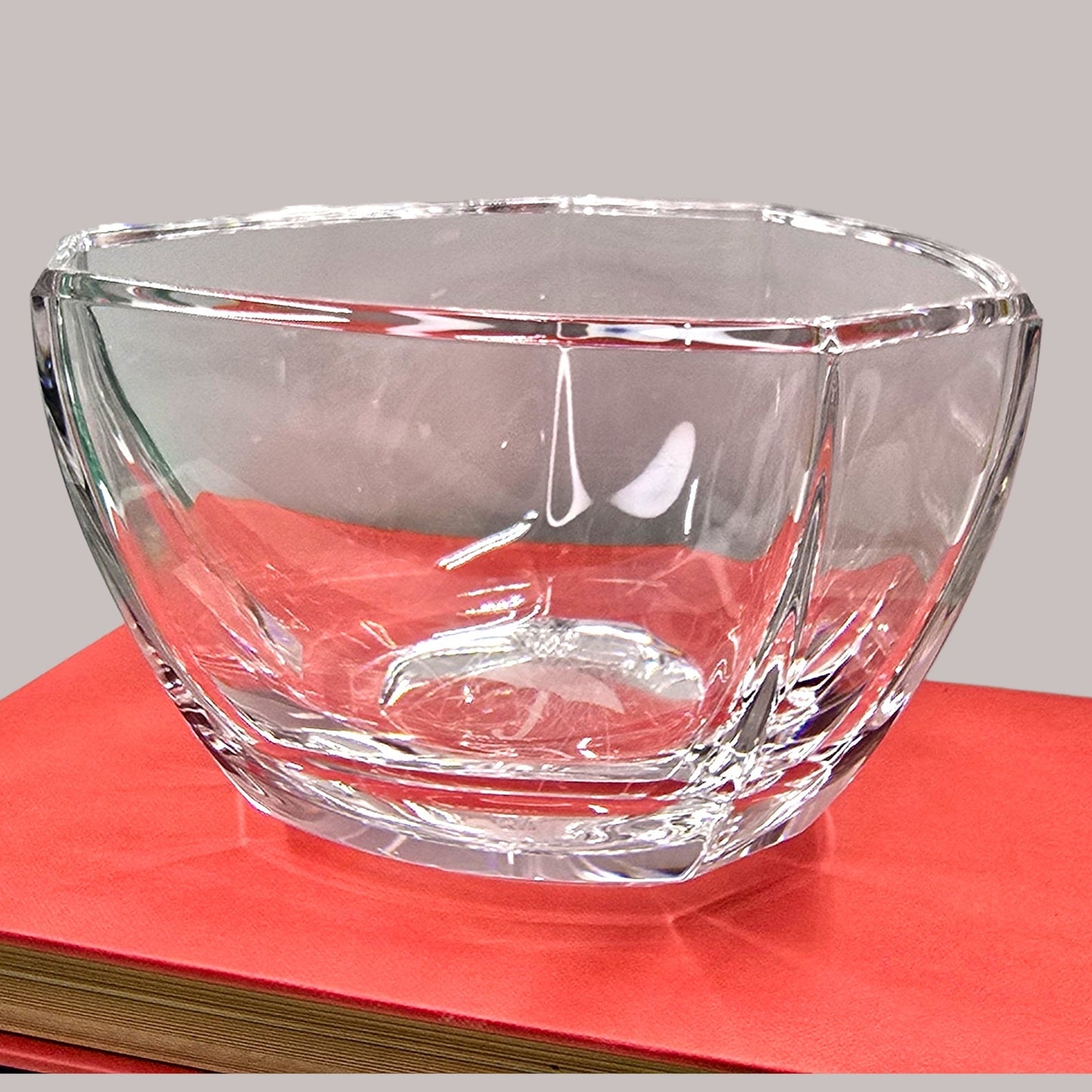 Tiffany & Co Travelers Umbrella Etched Crystal Display Bowl Elegant 6.5" Classic Heavy
