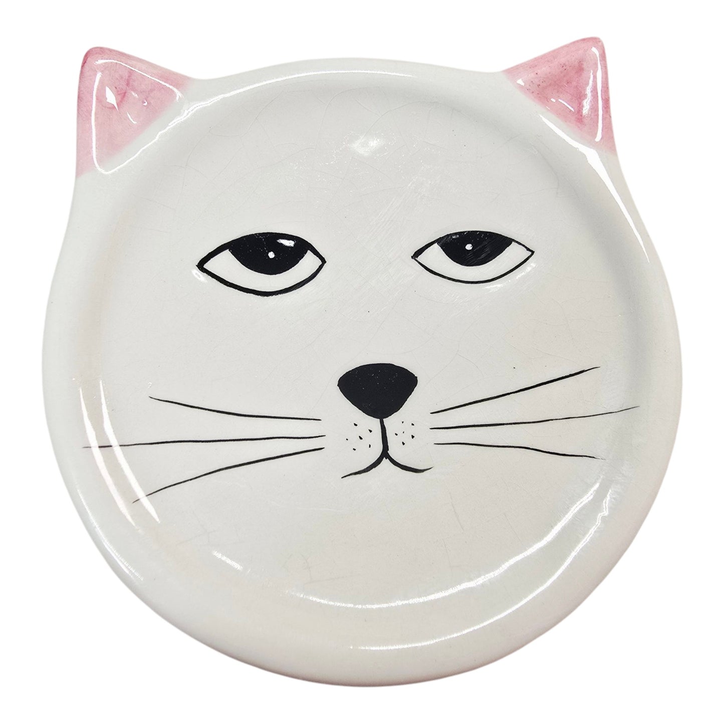Vintage Y2K Bandwagon Cat Face Ceramic Drink Coasters - Set of 6 AS IS