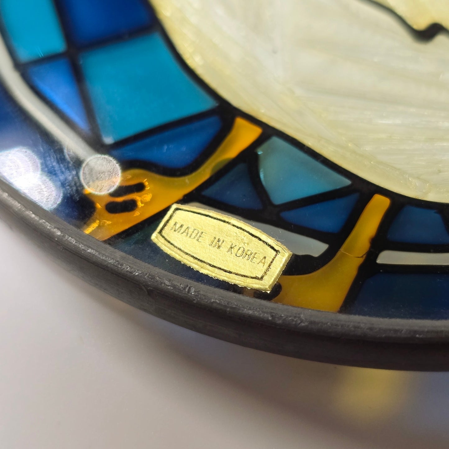 Vintage Goose Duck Stained Glass Sun Catcher, Made in Korea