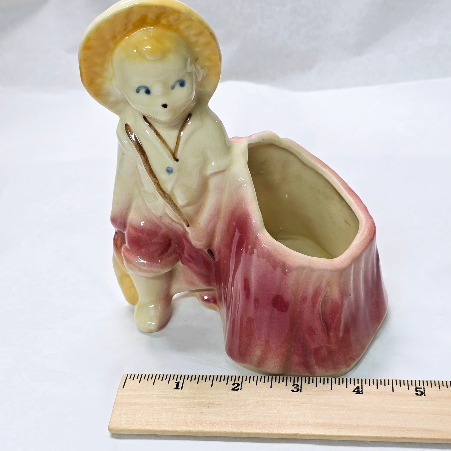 Vintage Shawnee Pottery "Little Boy Went Fishing" Planter, Marked USA 532