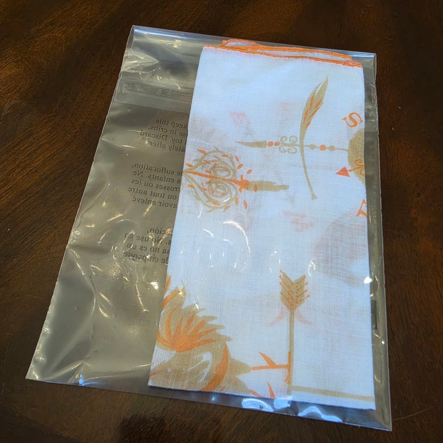 Vintage Weather Vane Handkerchief Rooster Horse Fish Retro Yellow Hanky