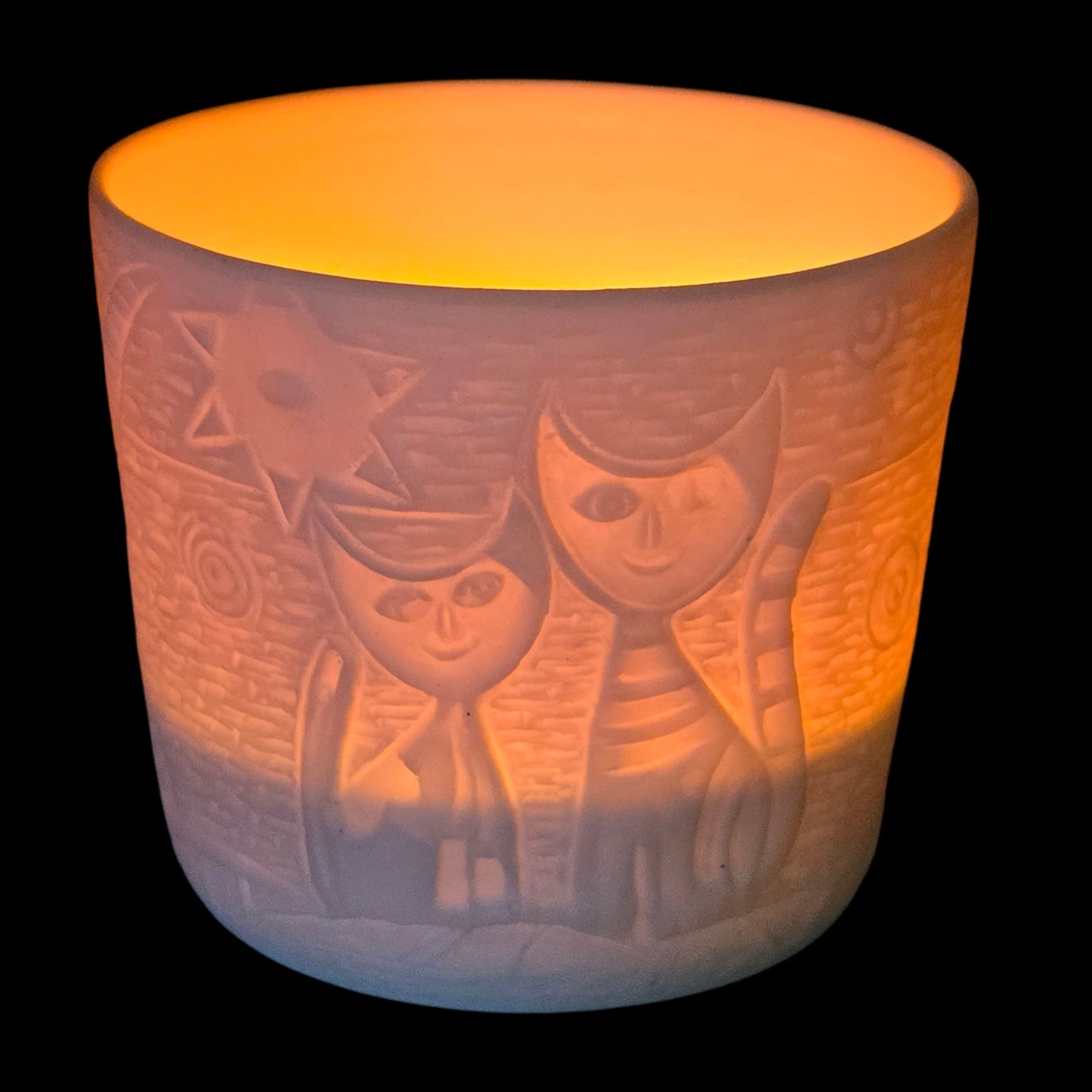 Hellmann-Versand Starlight Lithopane Glowing Kitty Cats Tealight Votive 0812