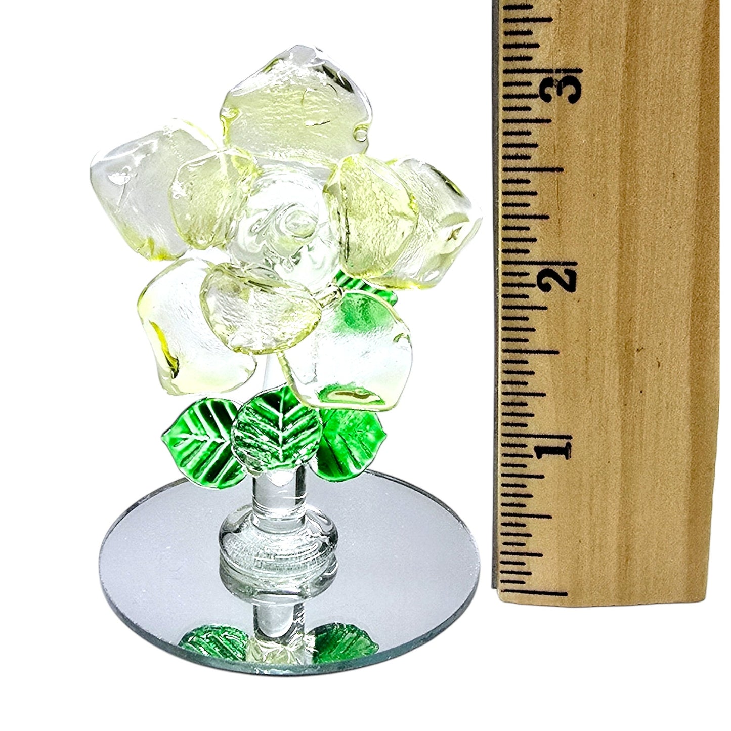 Small Art Glass Yellow Flower on Mirror