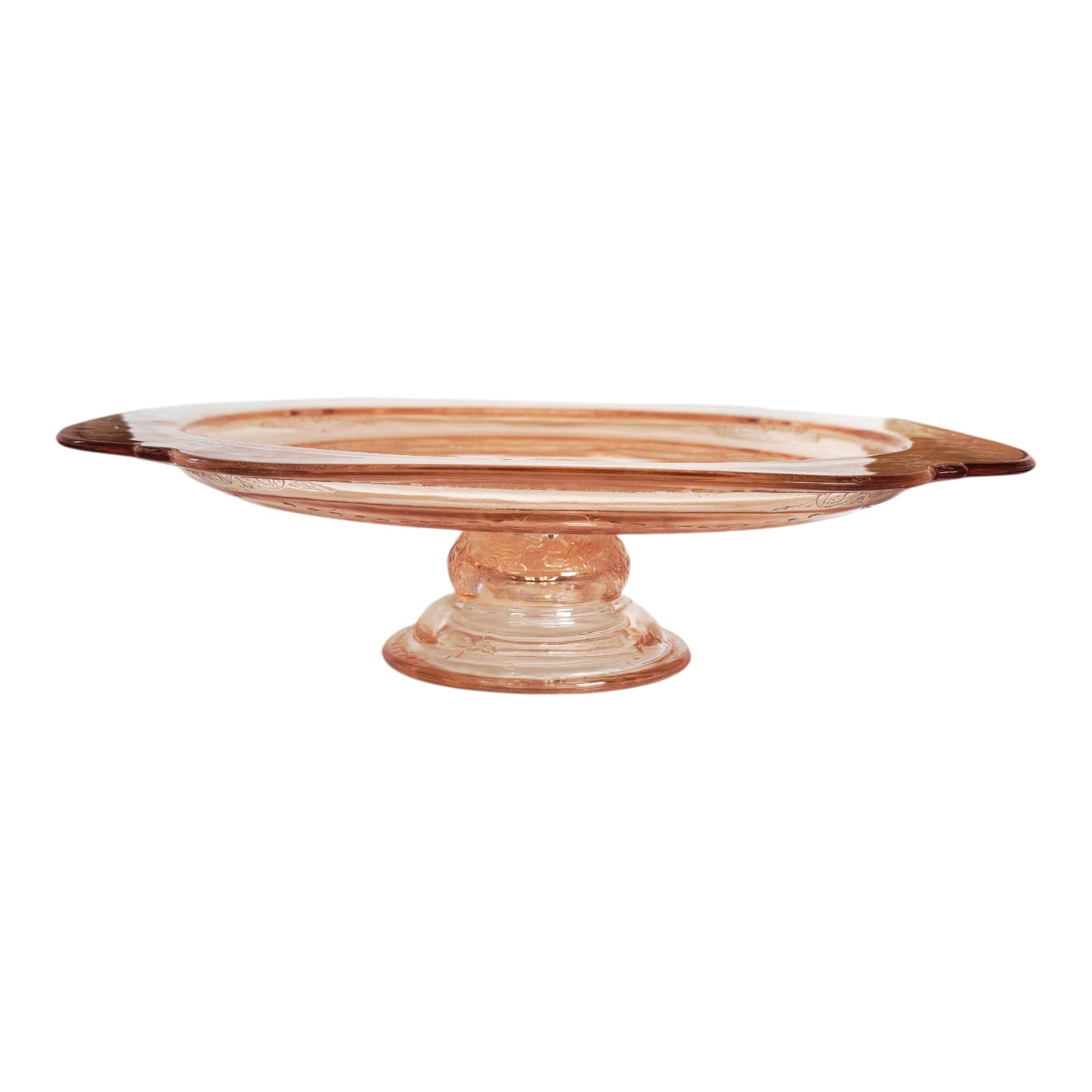 Vintage Pink Madrid Depression Glass Pedestal Cake Stand