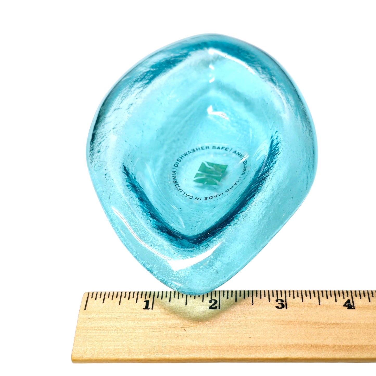 Annieglass Signed, Numbered, Leaf Dish Handcrafted Artisan Glass Made in USA, Trinket / Soap Dish