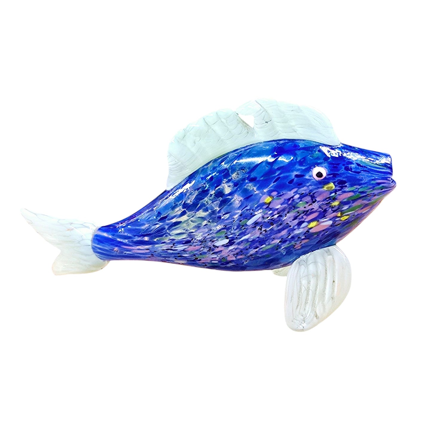 Gorgeous Blue Thames Art Glass Fish Hand Blown Fish Ornament Figurine Signed FLAW
