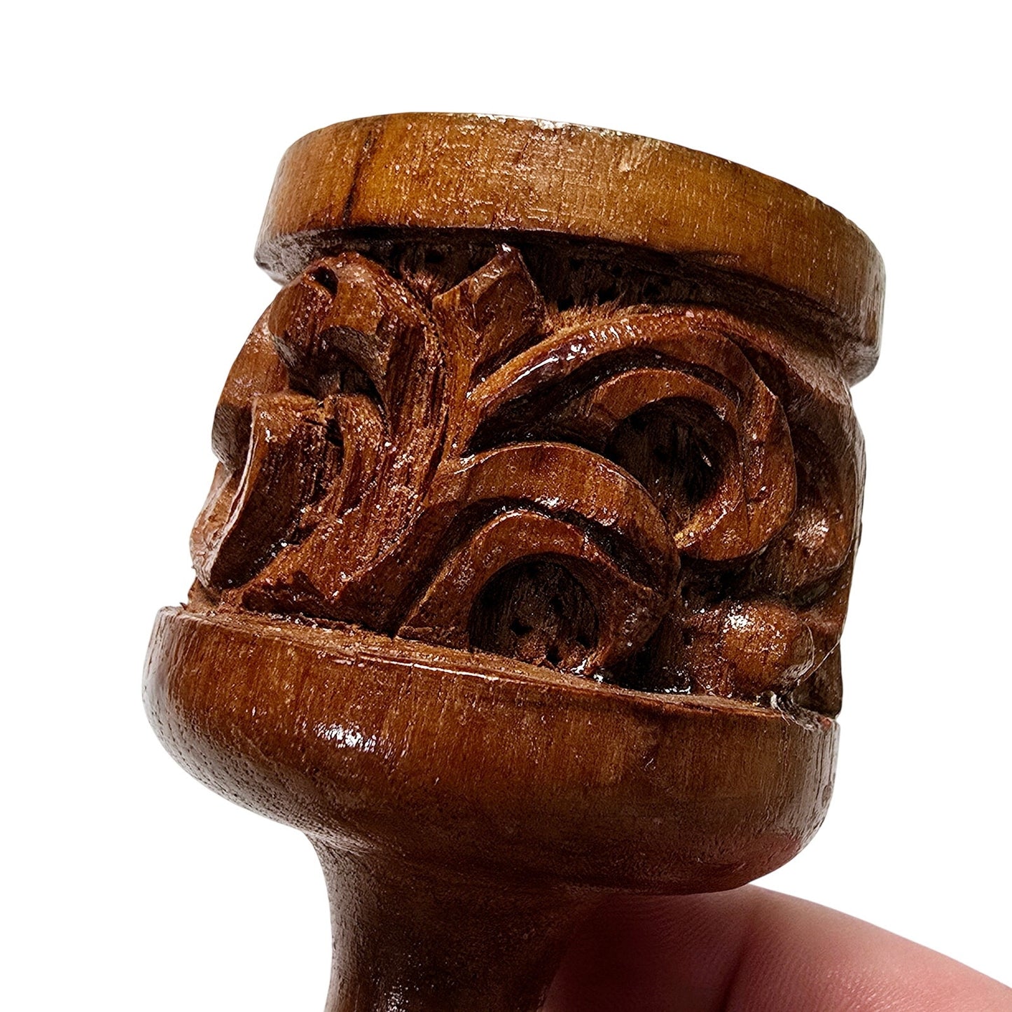 Vtg Hand Carved Wooden Candle Holder Rococo Baroque Style Rustic Boho Decor Wabi Sabi
