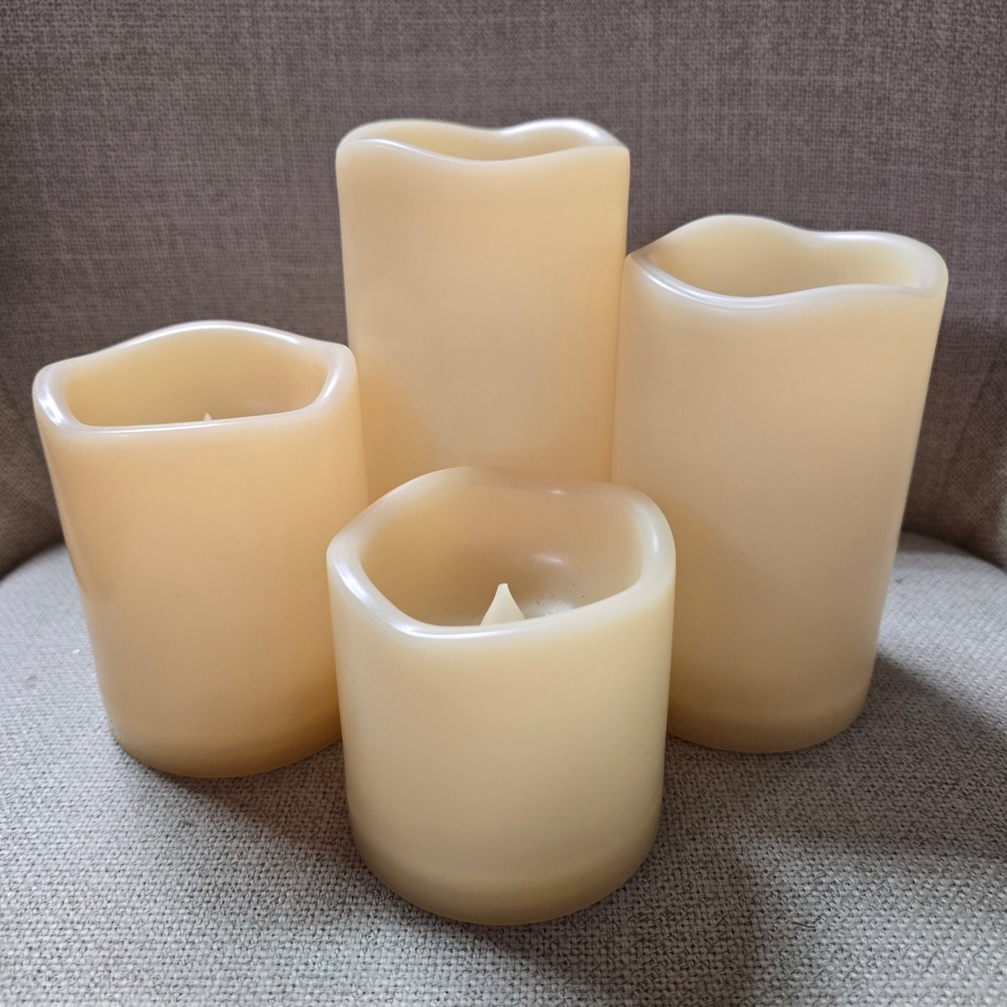 Flameless LED Candles Indoor Outdoor Plastic, Battery-Operated, Set of 4 Pillar
