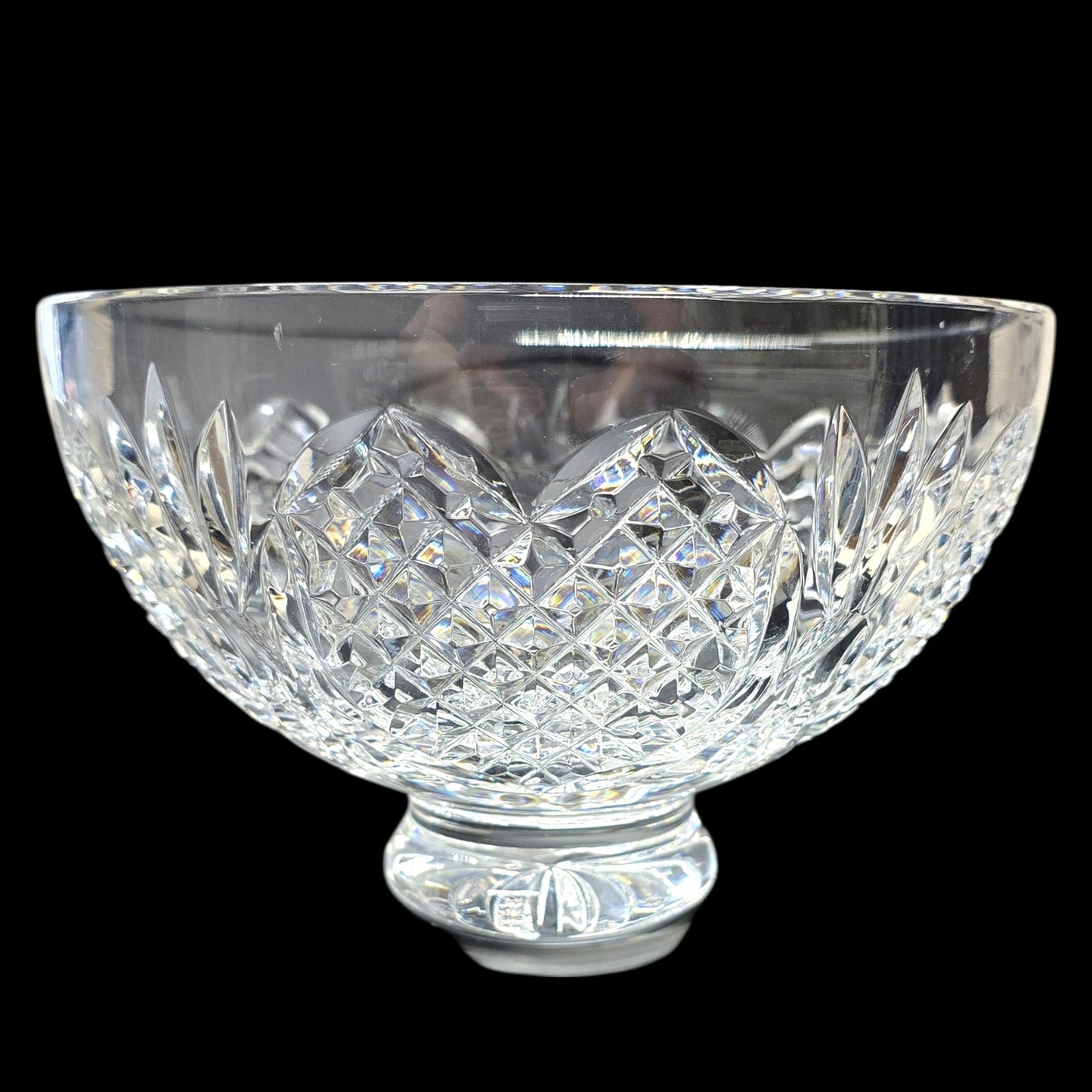 Waterford Crystal Wedding Hierloom Crystal Heart Pattern Footed Bowl, 8" D