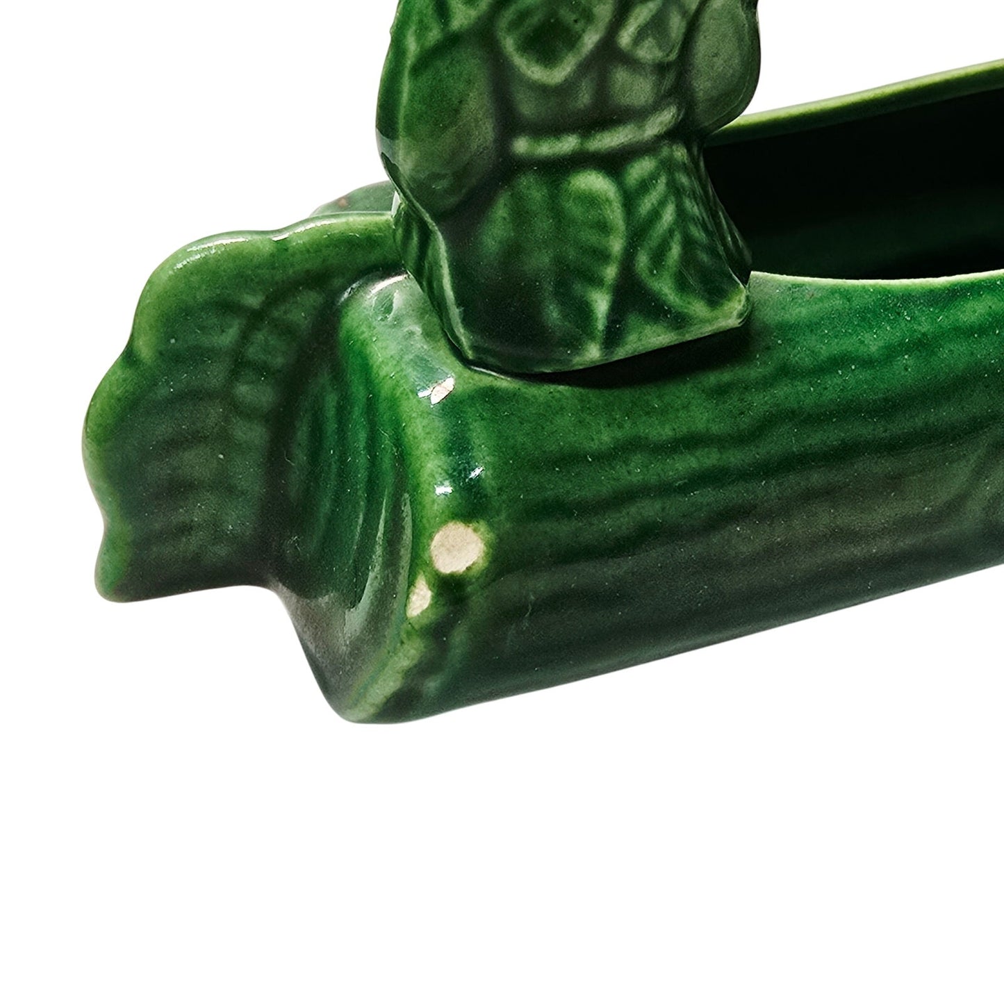 Vintage Treasure Craft Lucky Sprite Pixie Elf Log Boat Planter AS IS