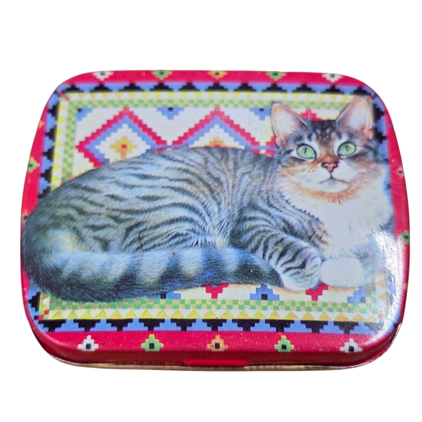 Pair Vintage Cat Tin Boxes Lesley Anne Ivory 1989 Hunkydory England Quilt Art