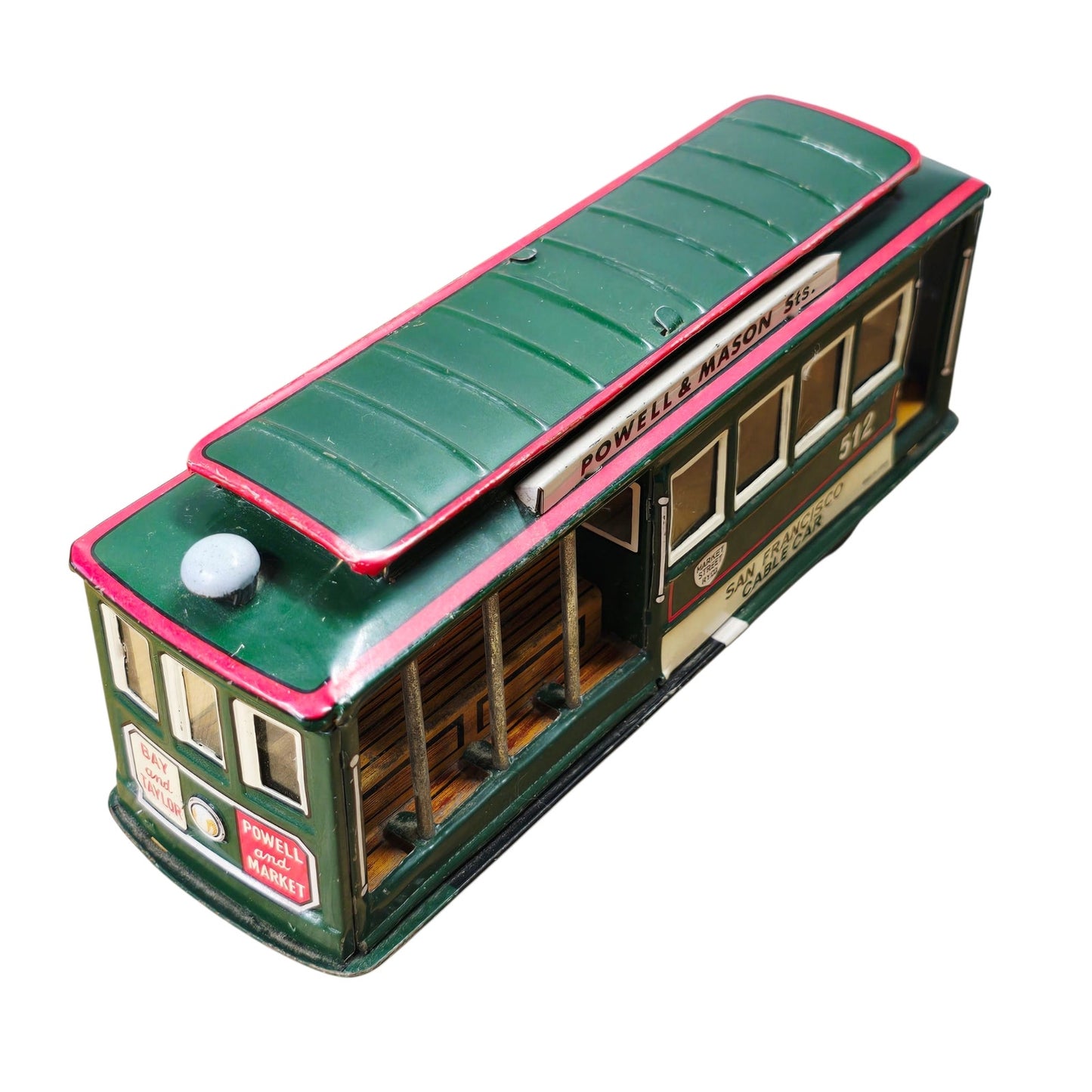 Vtg Tin Litho San Francisco Cable Car 512 Toy Japan Friction Bell