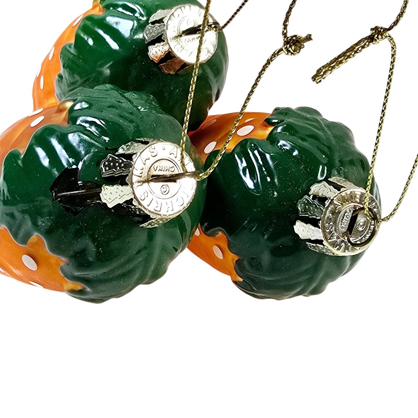 AS IS Set of 3 Blown Glass Carrot Ornaments, FLAW