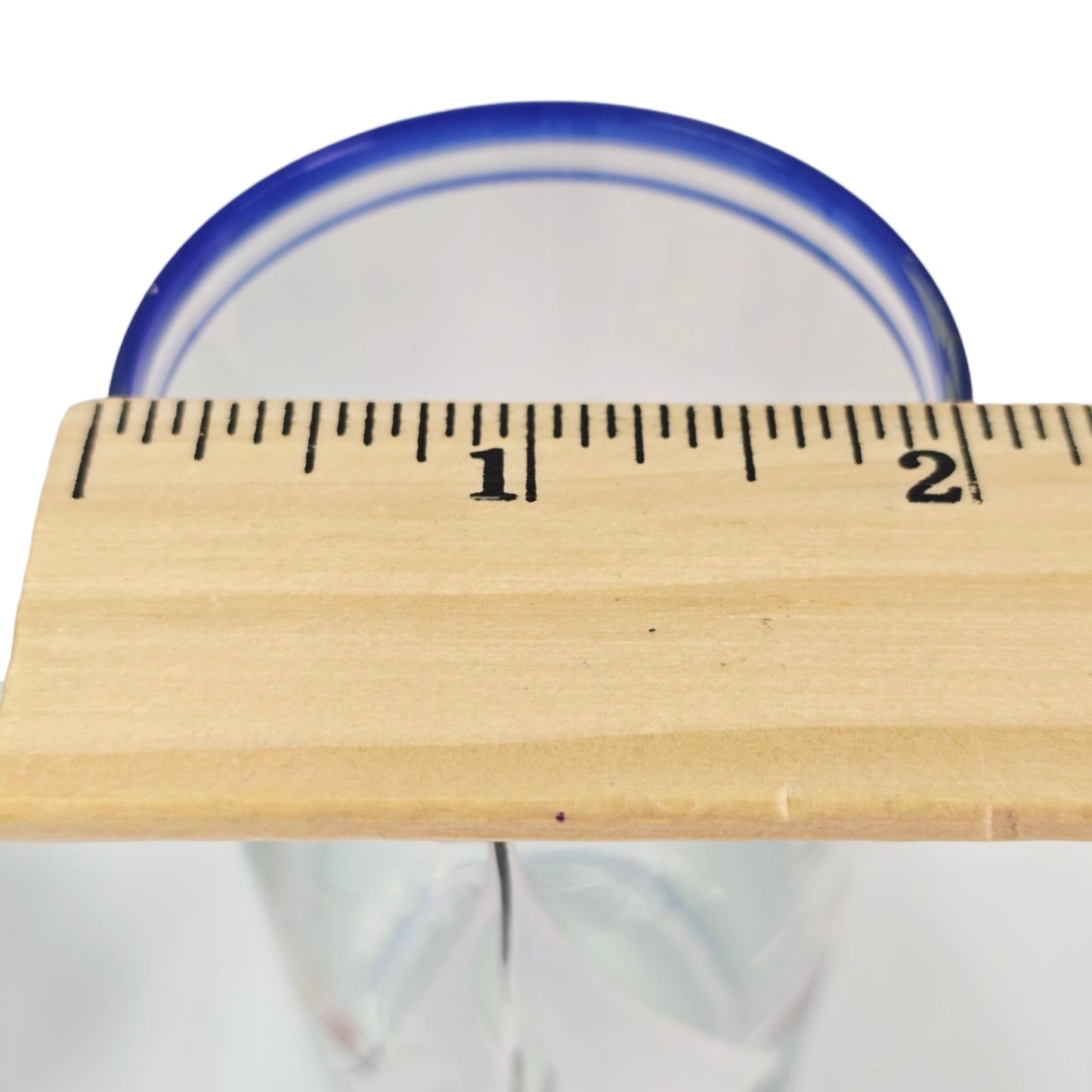 Vtg Handpainted MCM Sailboat Glass Beverage Tumblers Blue Rim Nautical Barware