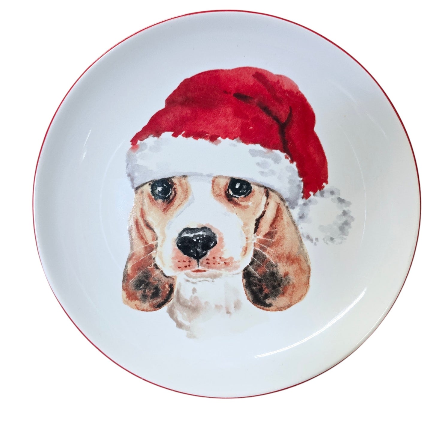 Pier 1 French Bulldog Puppy and Beagle Puppy Christmas Salad Appetizer Plate