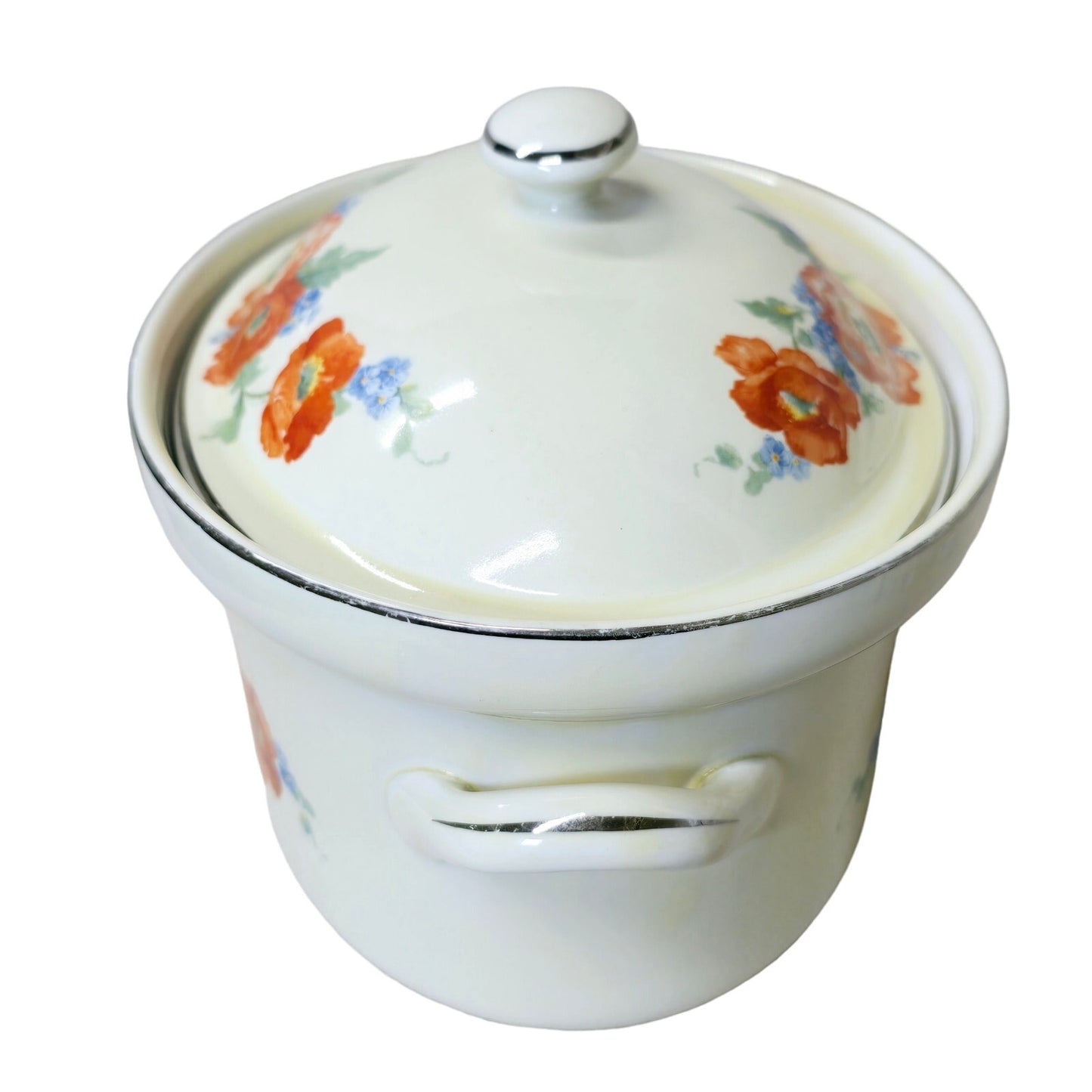 Vtg Hall's Superior Kitchenware Oval Poppy Lidded Casserole Dish