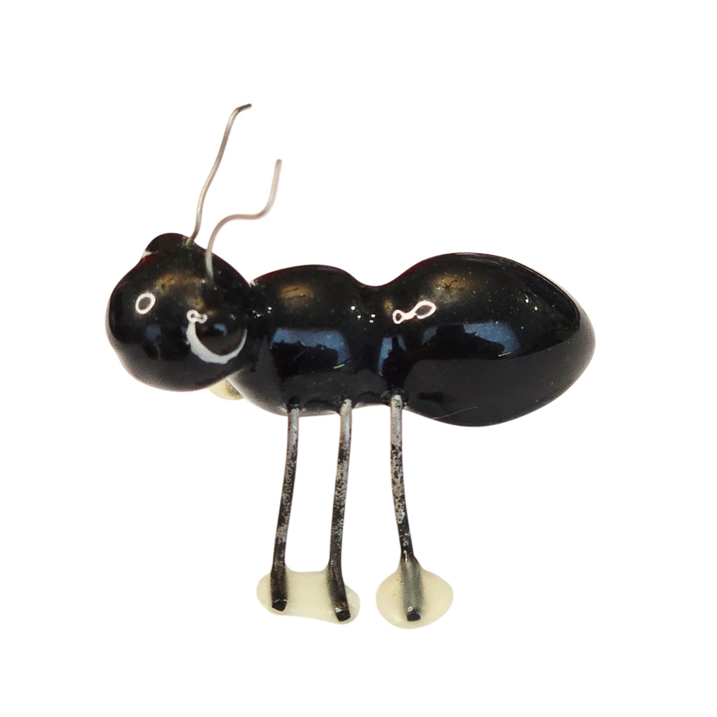 Hagen Renaker Miniature Porcelain Ant with Wire Legs, Vintage Black Ant Figurine