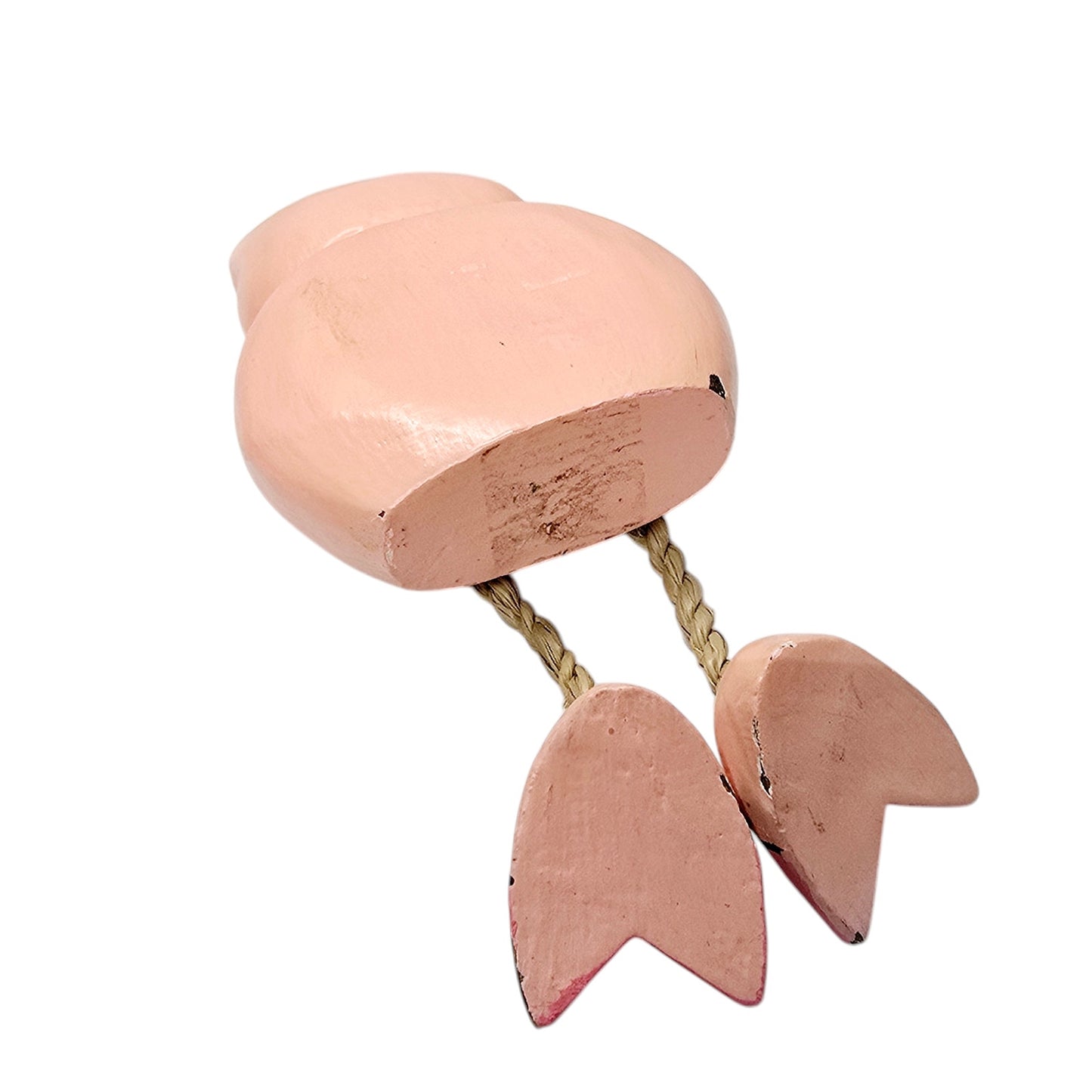Vintage Wooden Pink Pig Shelf Sitter, Country Decor, Cottage Core, Cute Pig