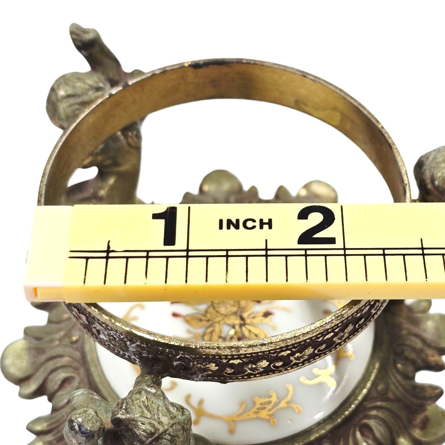 Vtg Vanity Cherub Perfume Bottle Holder Orb Stand Heavy Orante Hollywood Regency