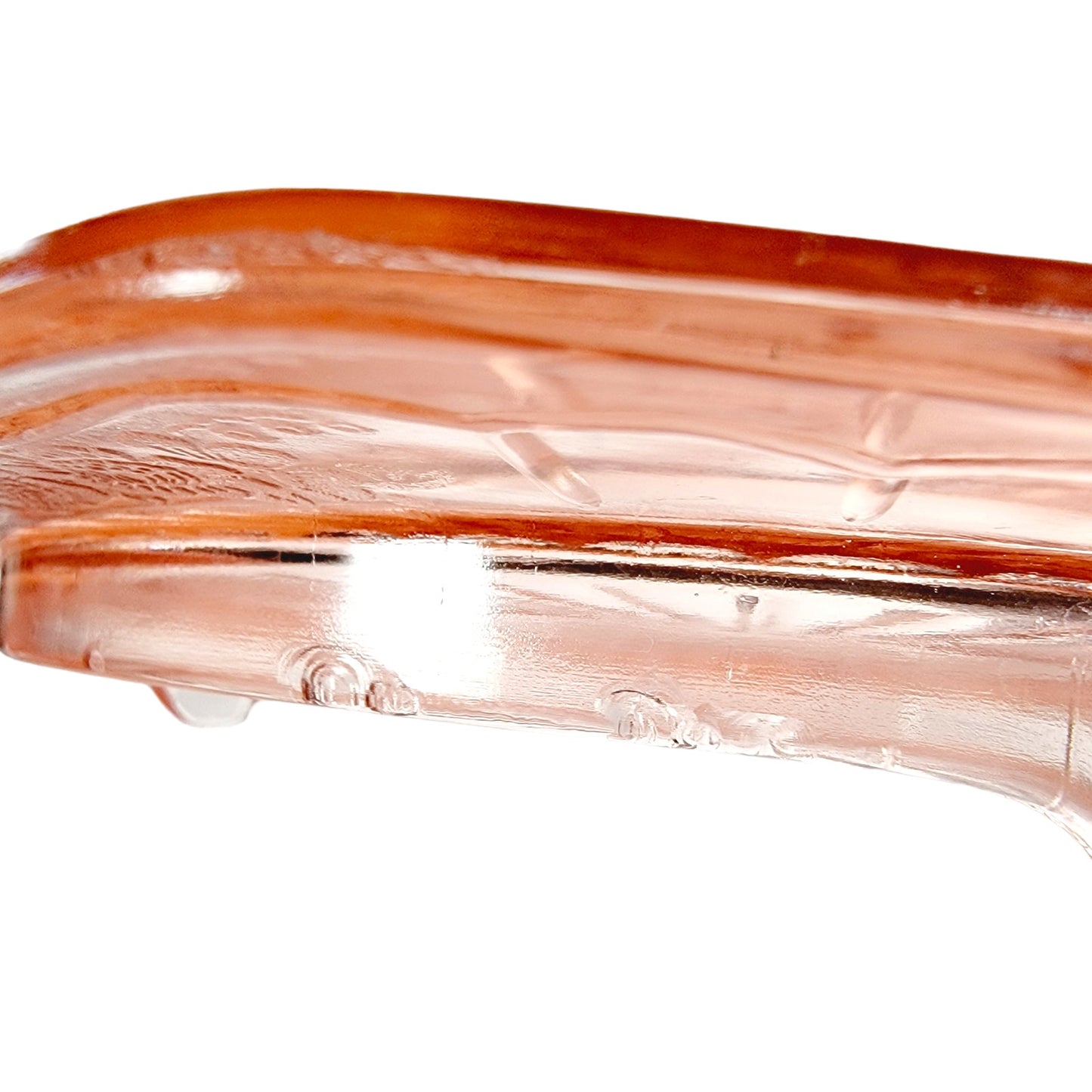 AS IS Vtg Pink Depression Glass Anchor Hocking Mayfair Open Rose Footed Cake Plate FLAW
