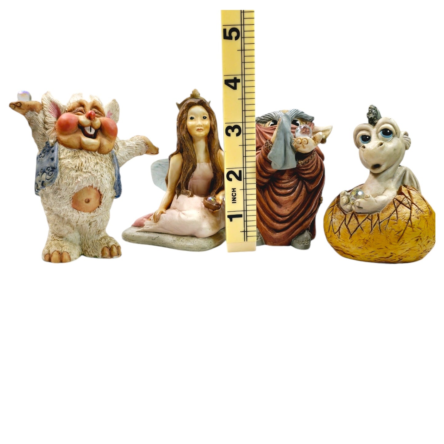 Lot of 4 World of Krystonia England Panton Figurines Shigger Trumph Tokkle Vena