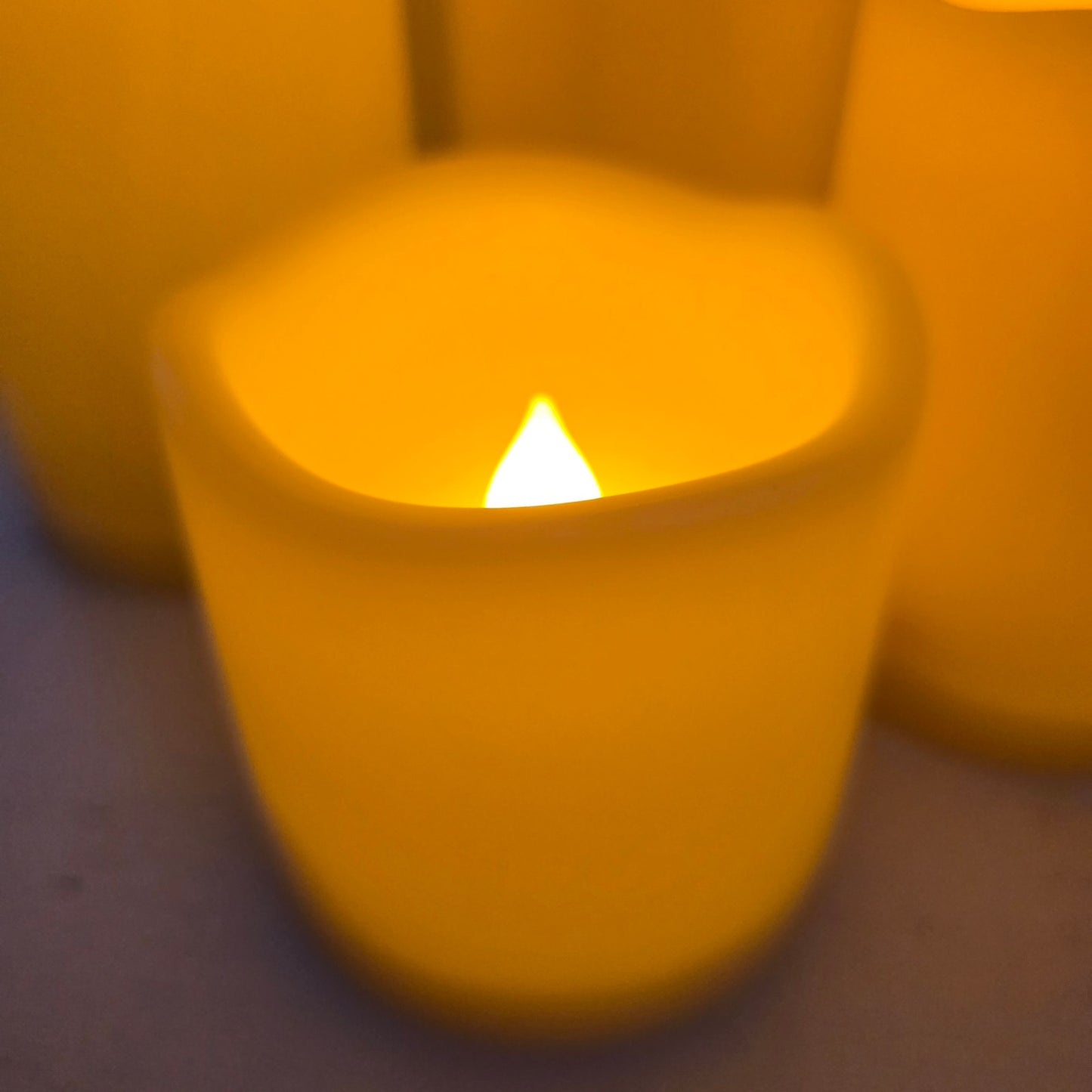 Flameless LED Candles Indoor Outdoor Plastic, Battery-Operated, Set of 4 Pillar