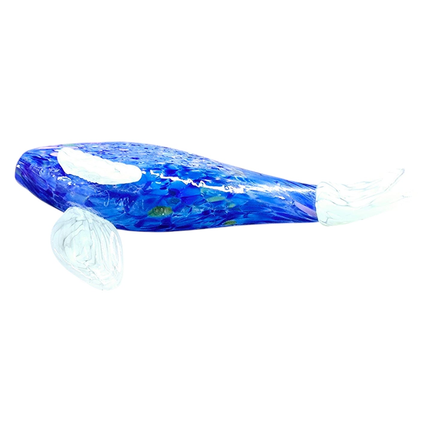 Gorgeous Blue Thames Art Glass Fish Hand Blown Fish Ornament Figurine Signed FLAW