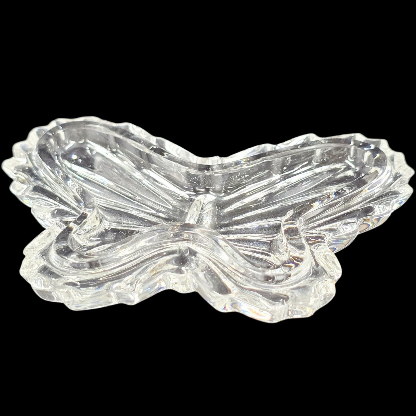 Vtg Gorham Lead Crystal Butterfly Trinket Box Full Lead Crystal West Germany
