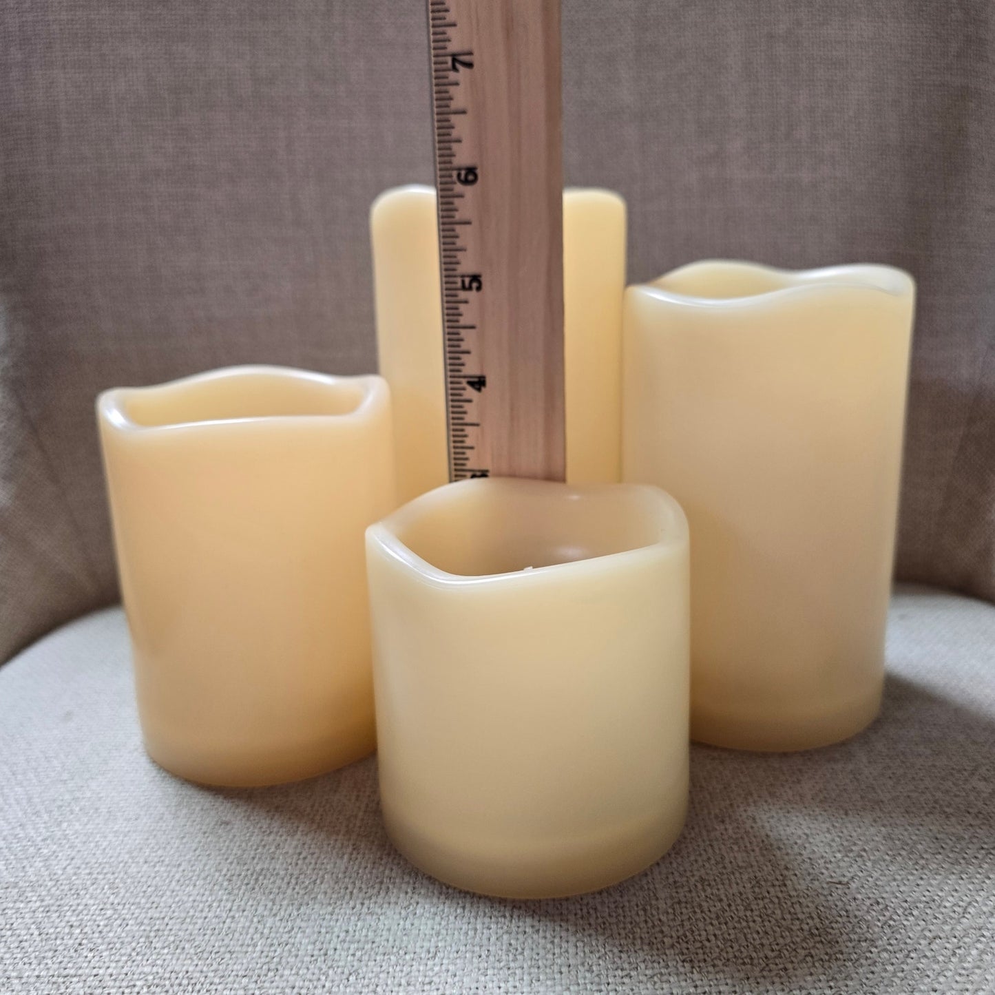 Flameless LED Candles Indoor Outdoor Plastic, Battery-Operated, Set of 4 Pillar