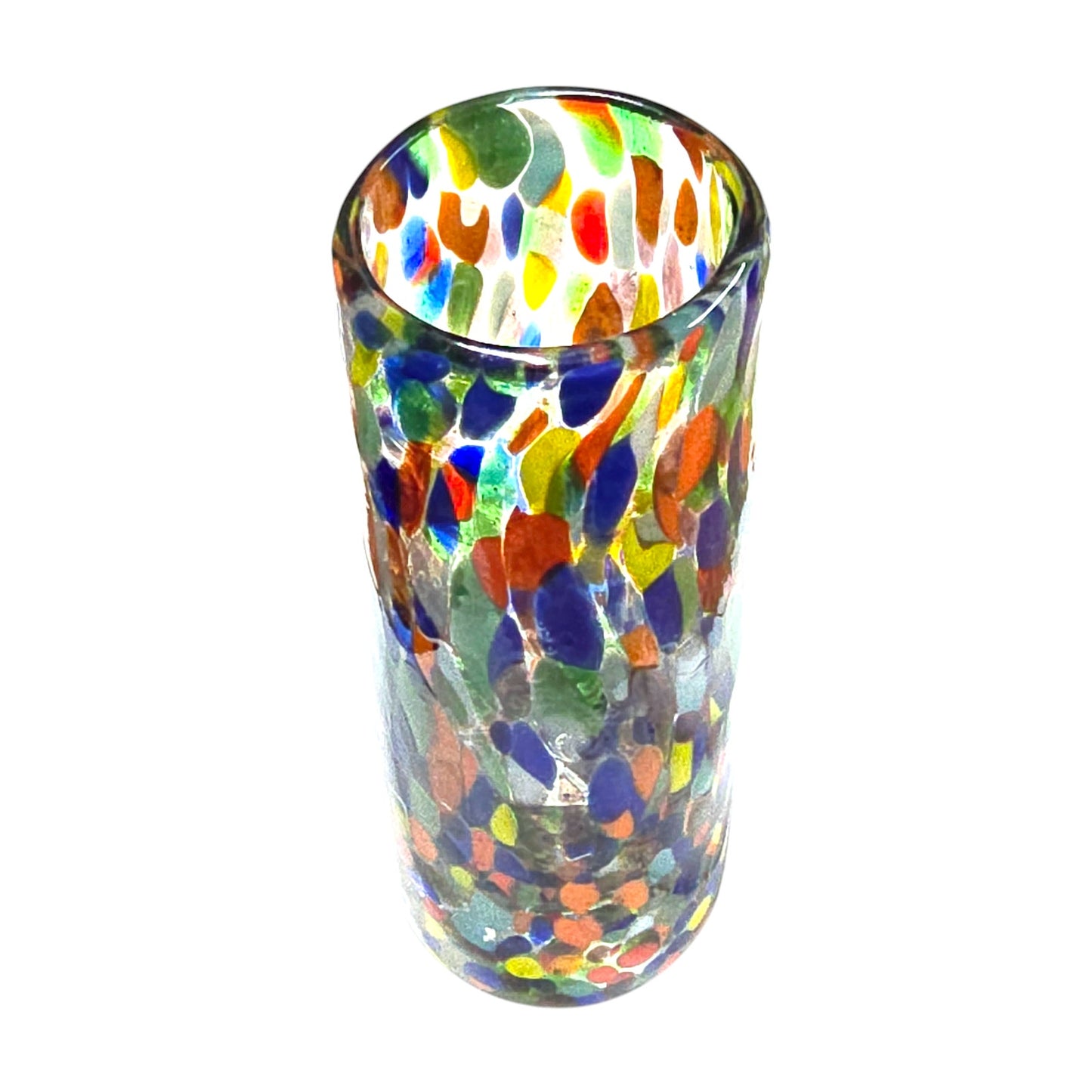 Single Handblown Confetti Glass Shot Glass, 4"