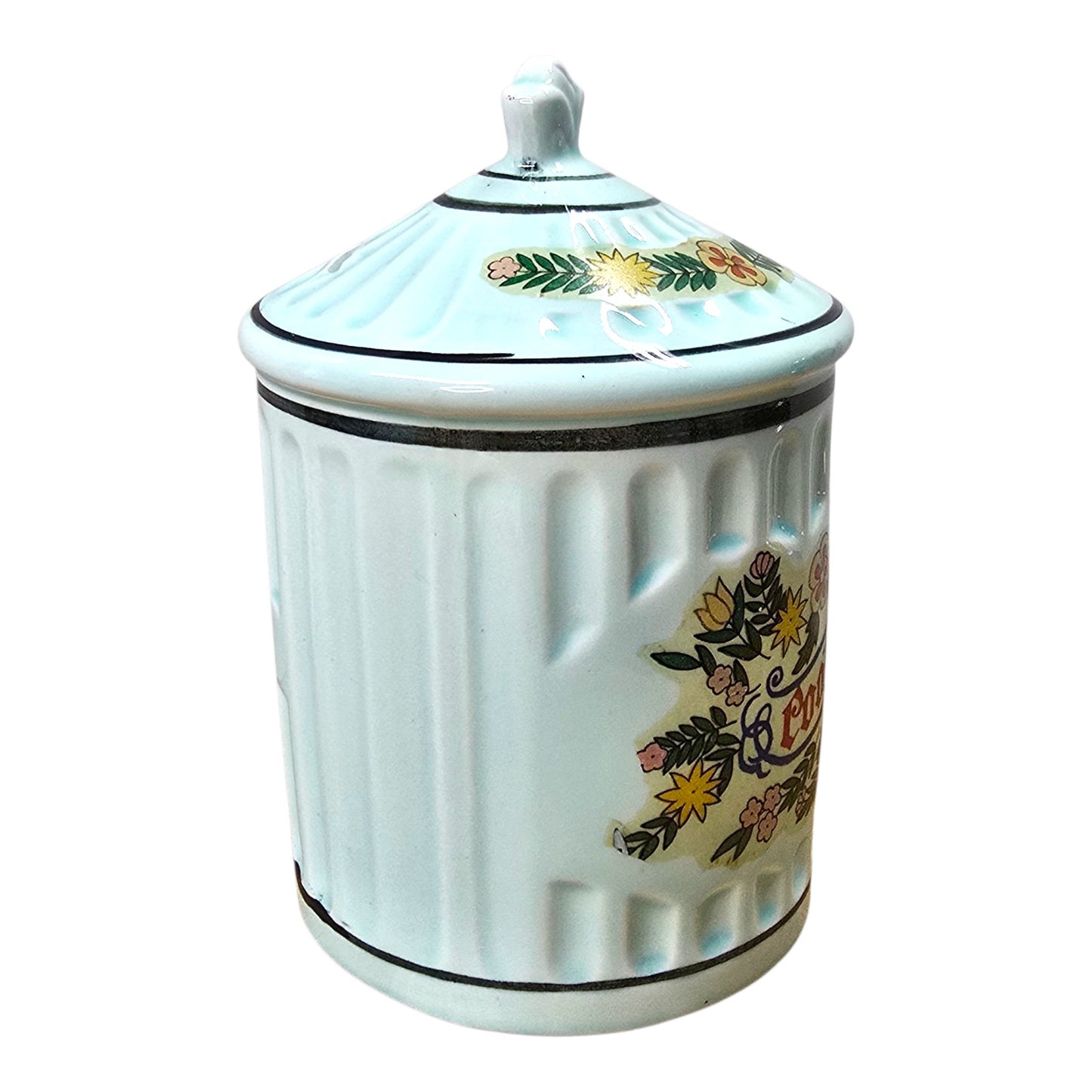 Vtg Wyatt Dunagan Williams Ceramic Cookie Jar Coin Bank Floral 5.5" WDW Japan