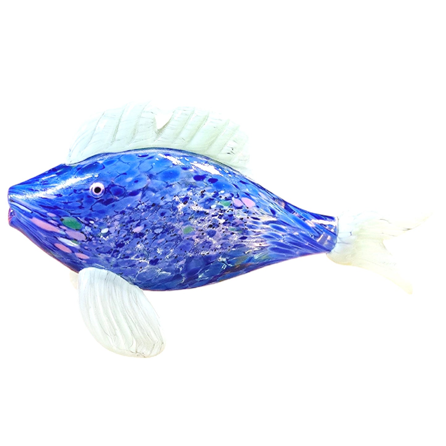 Gorgeous Blue Thames Art Glass Fish Hand Blown Fish Ornament Figurine Signed FLAW
