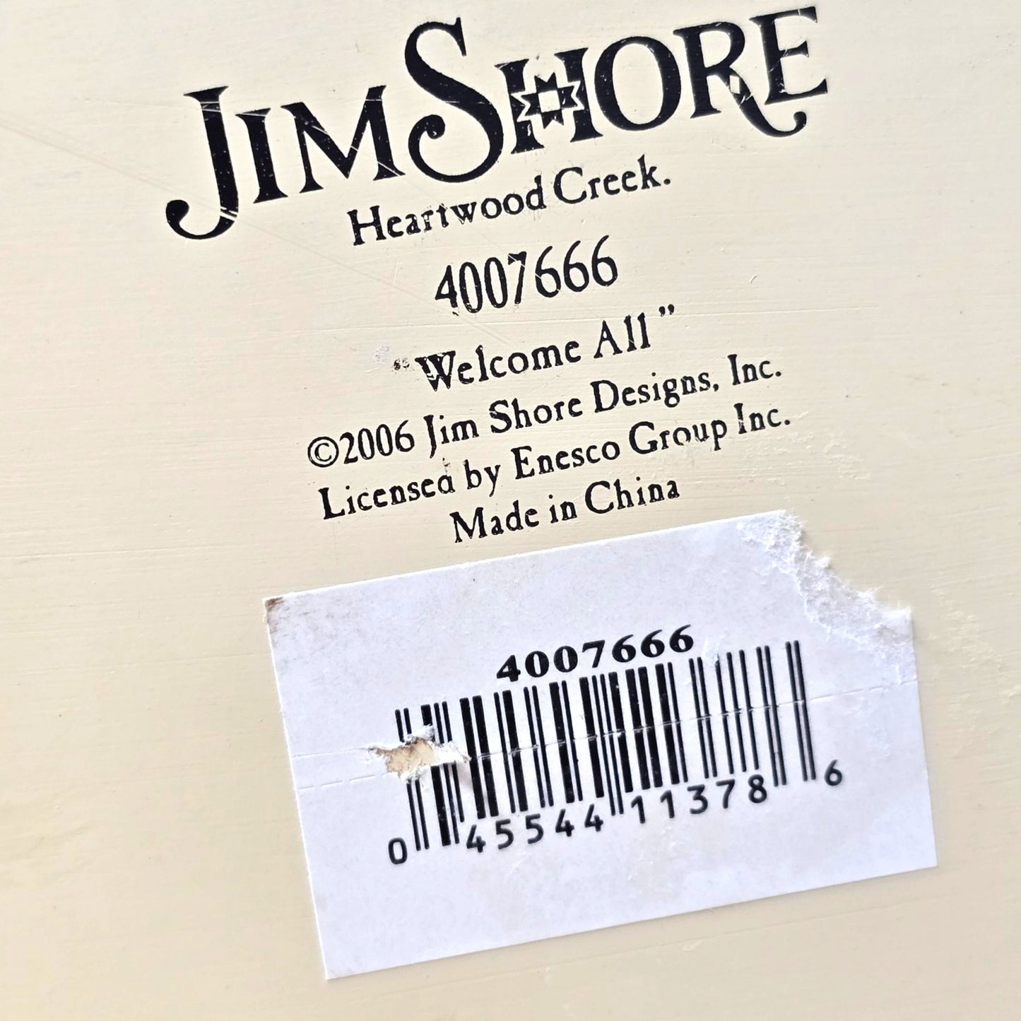 "Welcome All" Pineapple Jim Shore Heartwood Creek Folk Art 2006 Model 4007666