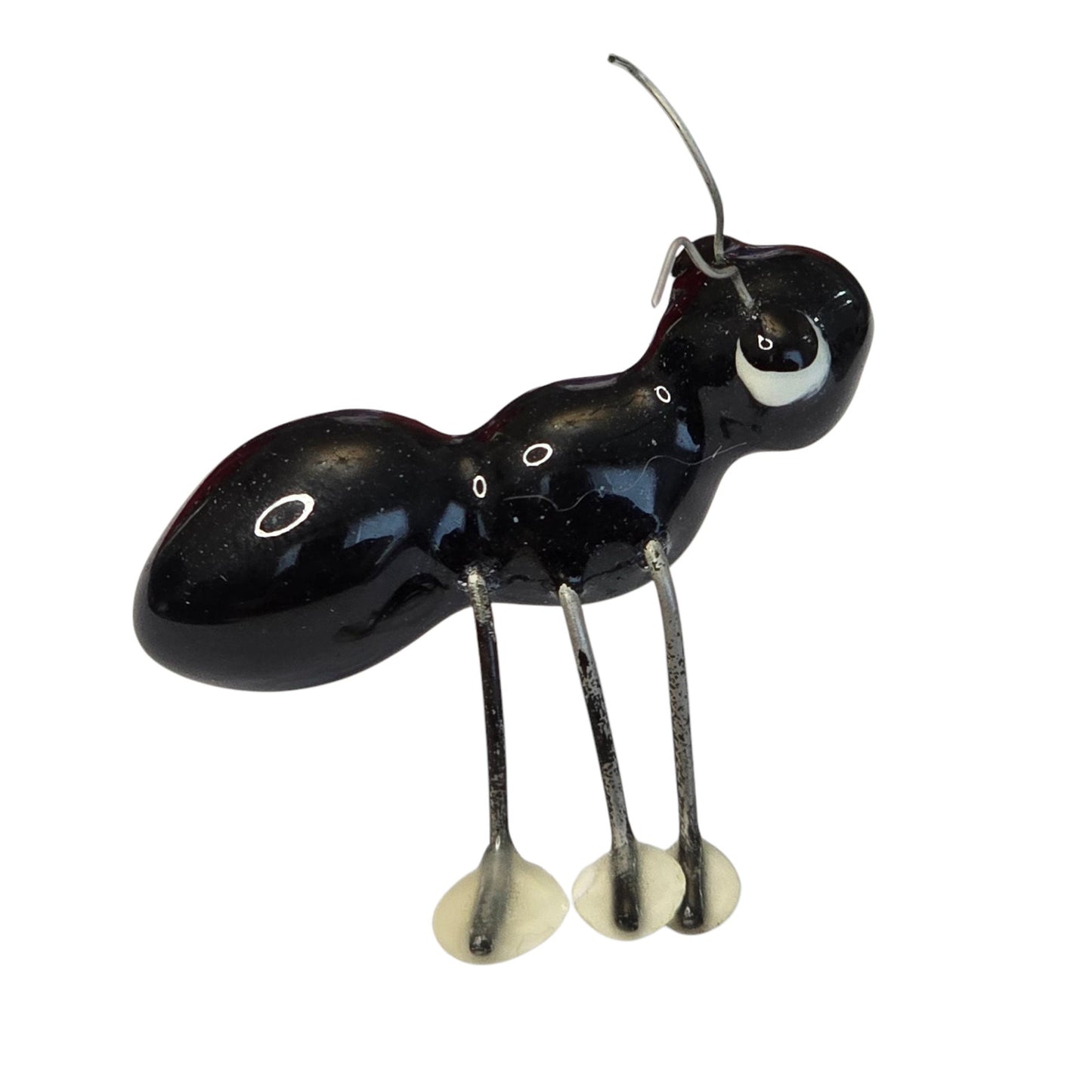 Hagen Renaker Miniature Porcelain Ant with Wire Legs, Vintage Black Ant Figurine